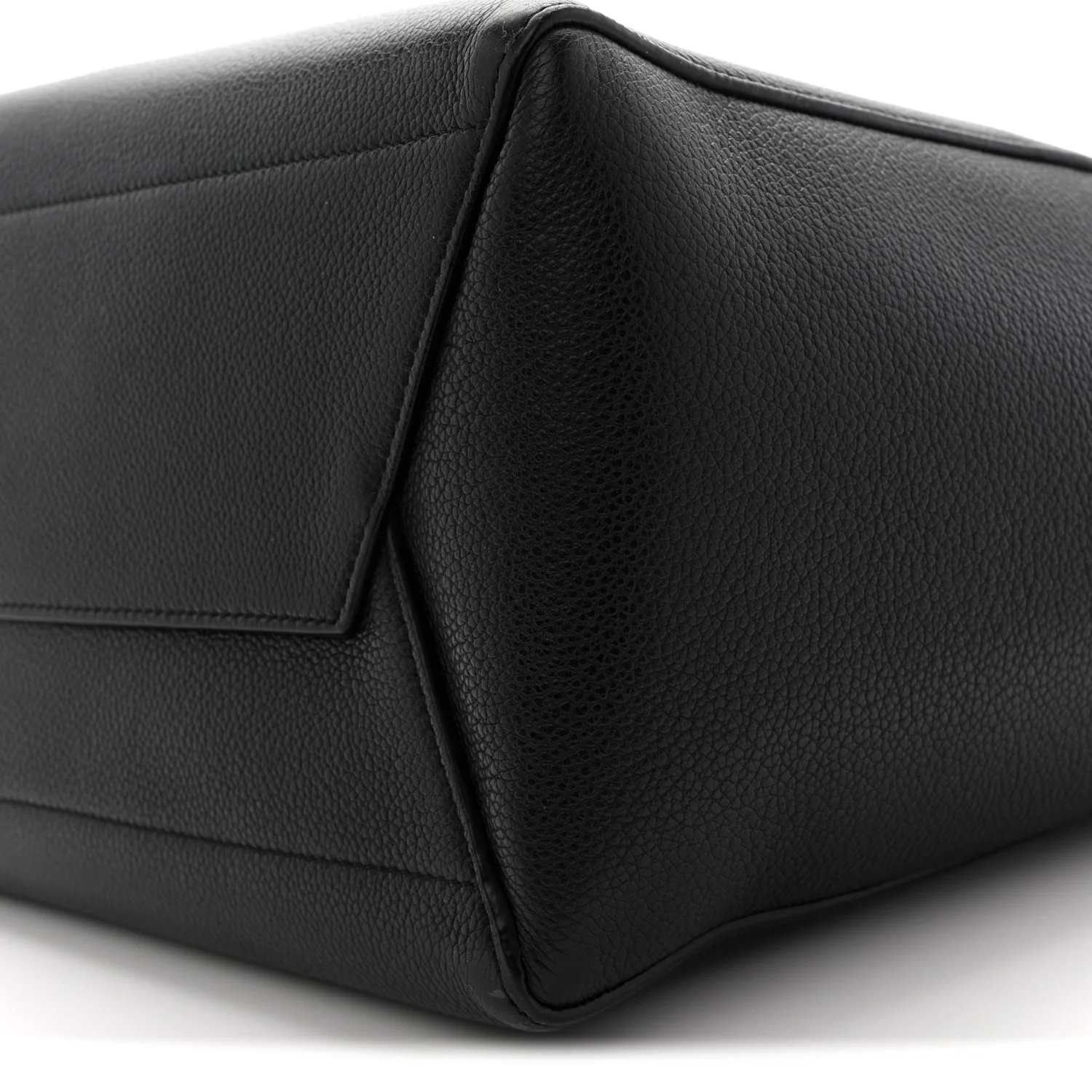 Soft Grained Calfskin Sangle Bucket Bag Black - Image 10