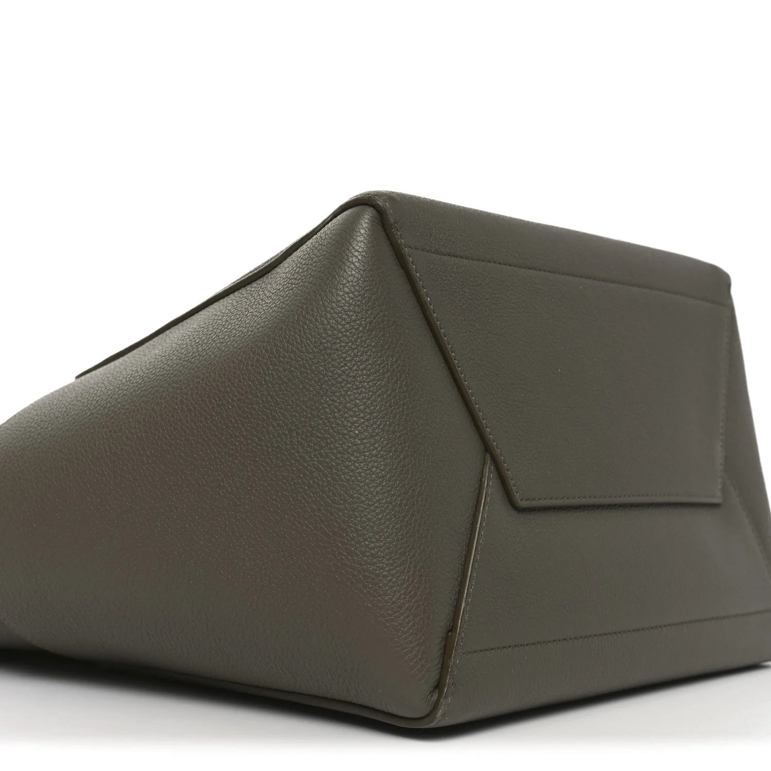 Soft Grained Calfskin Sangle Bucket Bag Taupe - Image 8