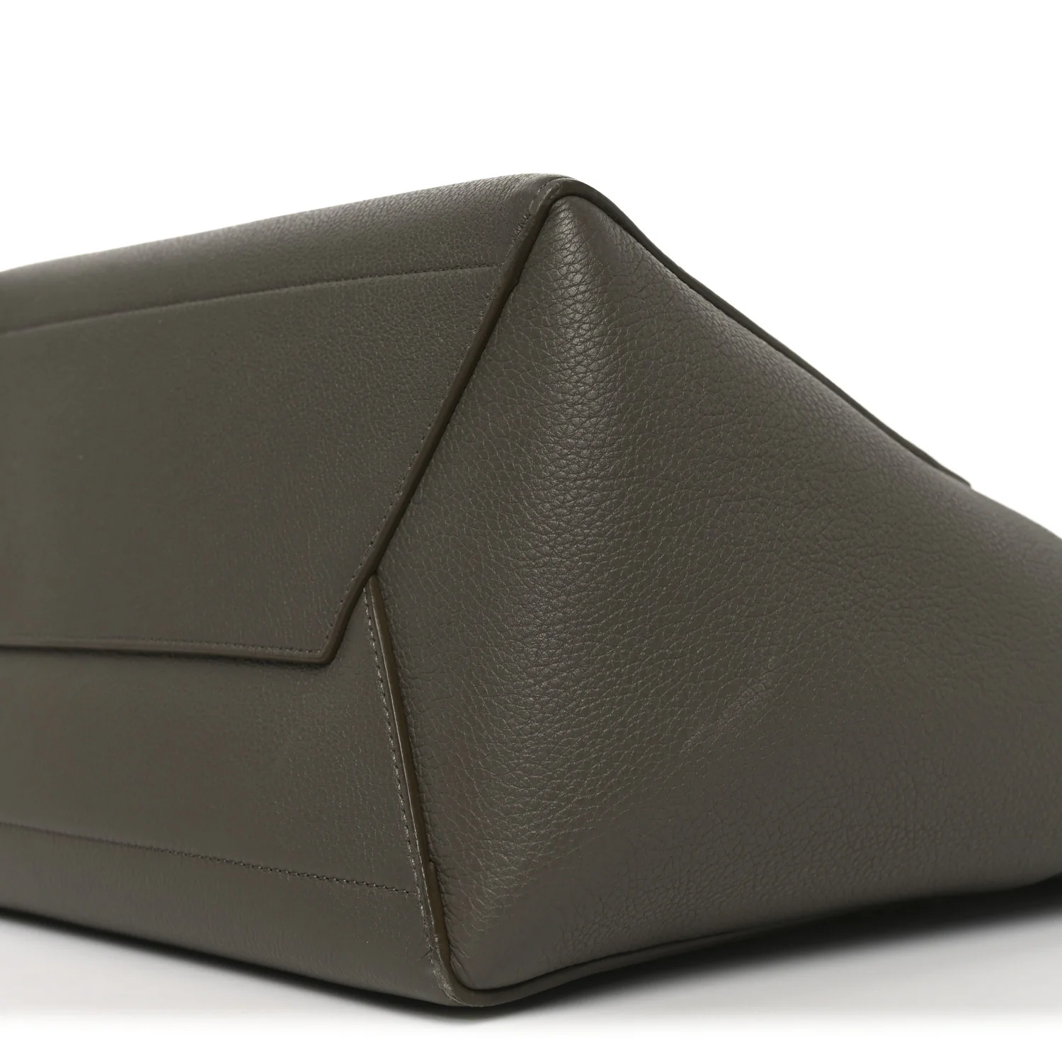 Soft Grained Calfskin Sangle Bucket Bag Taupe - Image 9