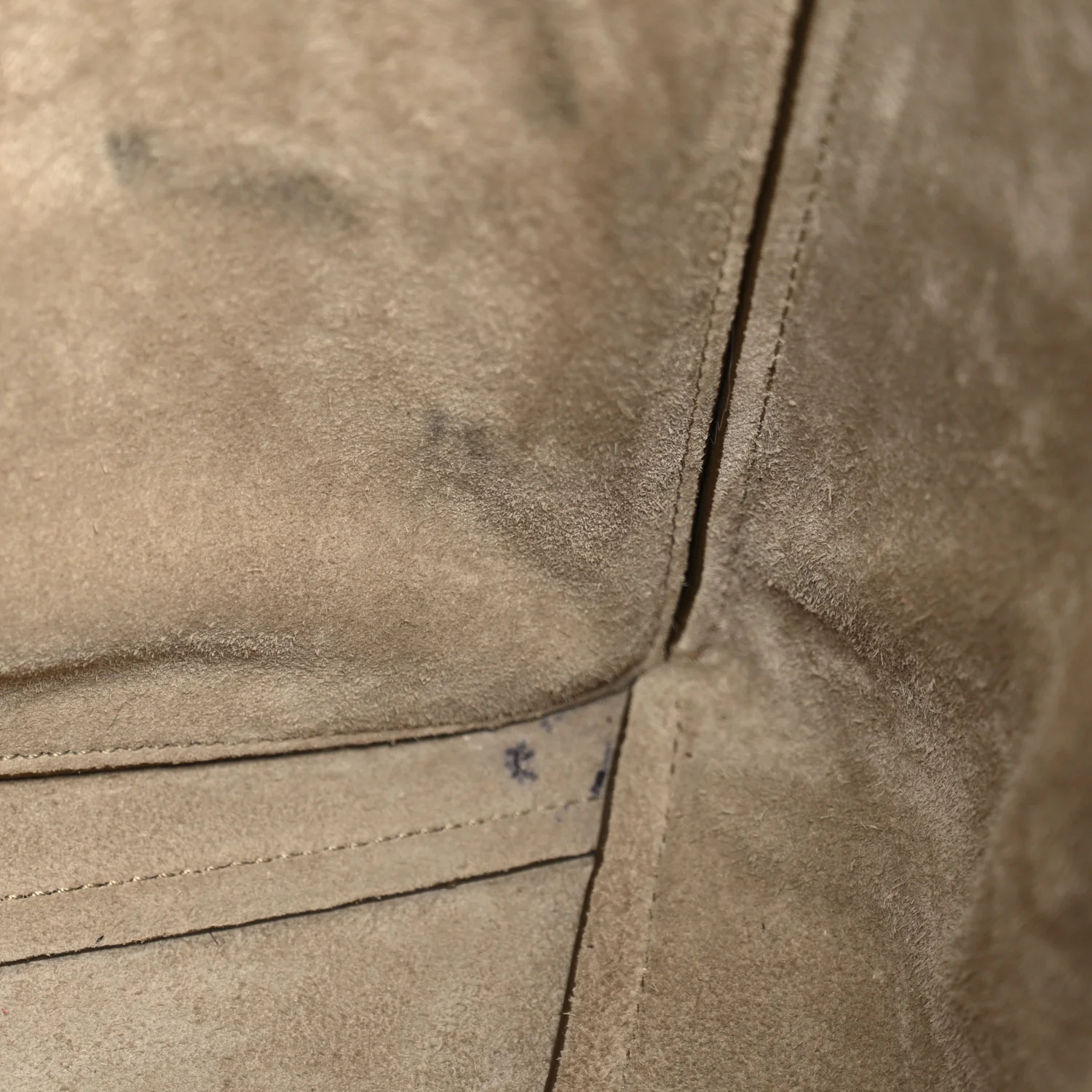 Soft Grained Calfskin Sangle Bucket Bag Taupe - Image 12