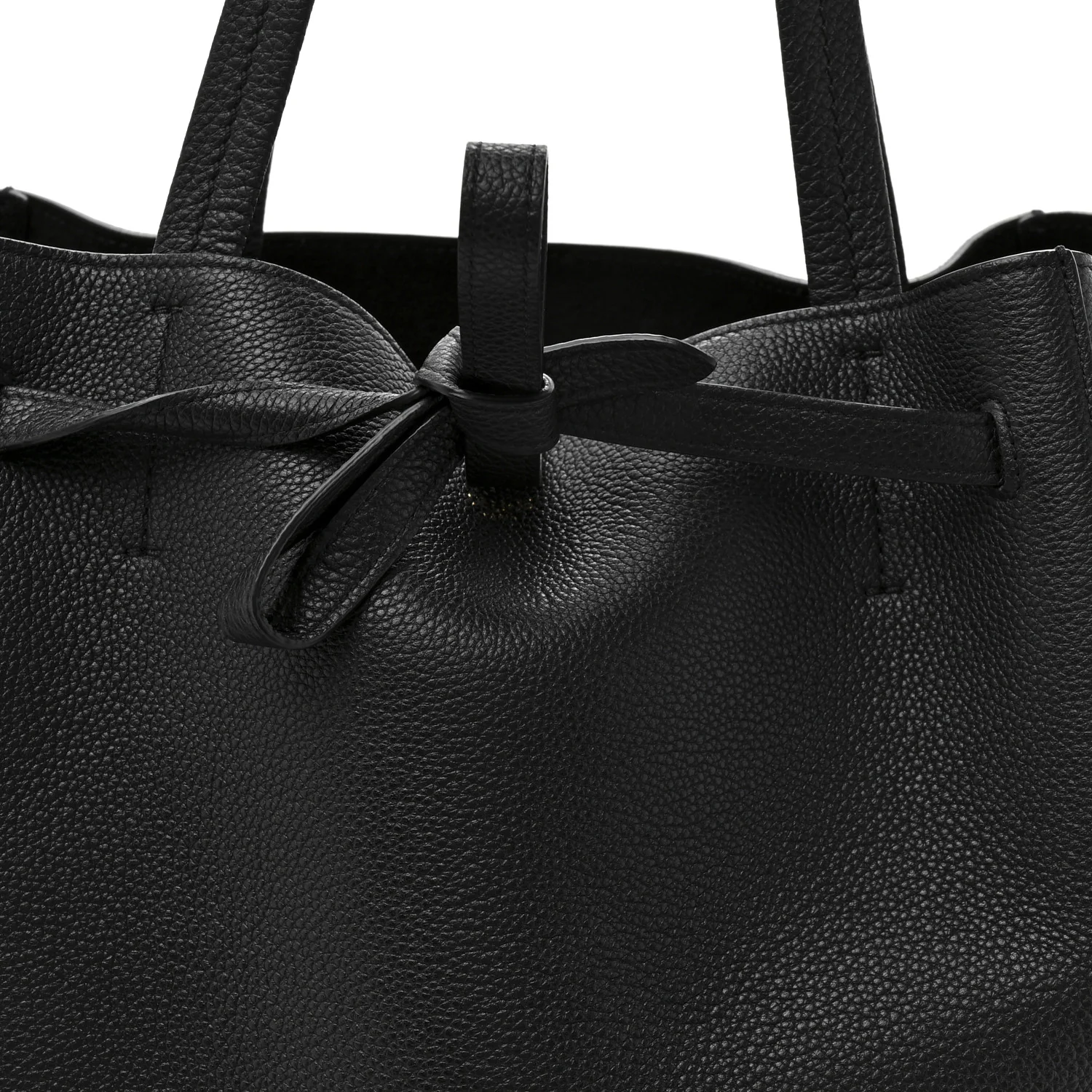 Soft Grained Calfskin Small Belt Cabas Phantom Black - Image 8