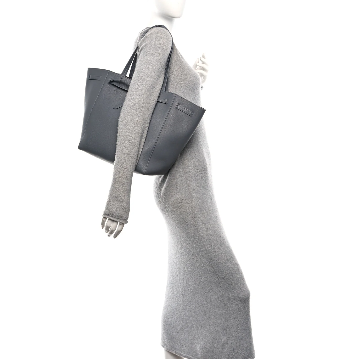 Soft Grained Calfskin Small Belt Cabas Phantom Grey - Image 2