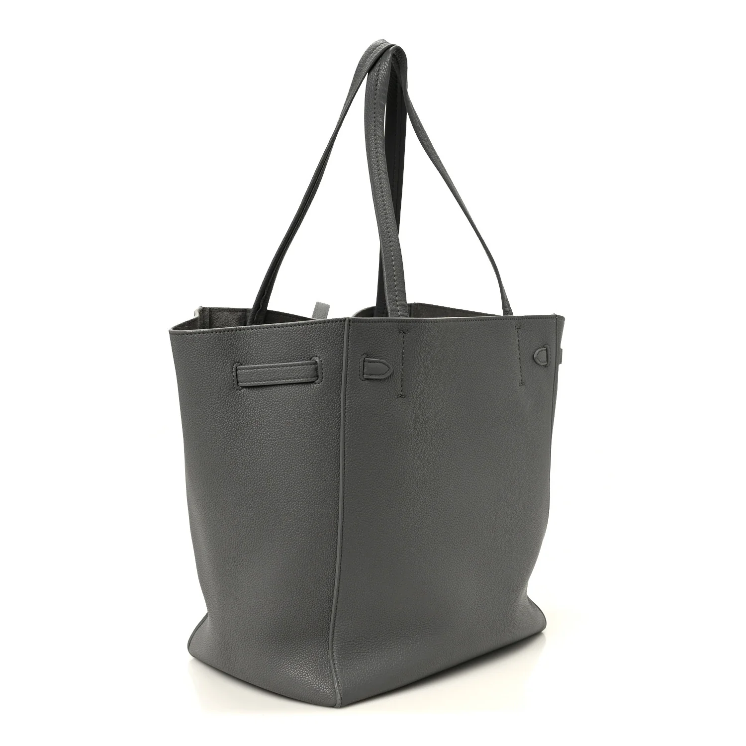 Soft Grained Calfskin Small Belt Cabas Phantom Grey - Image 3