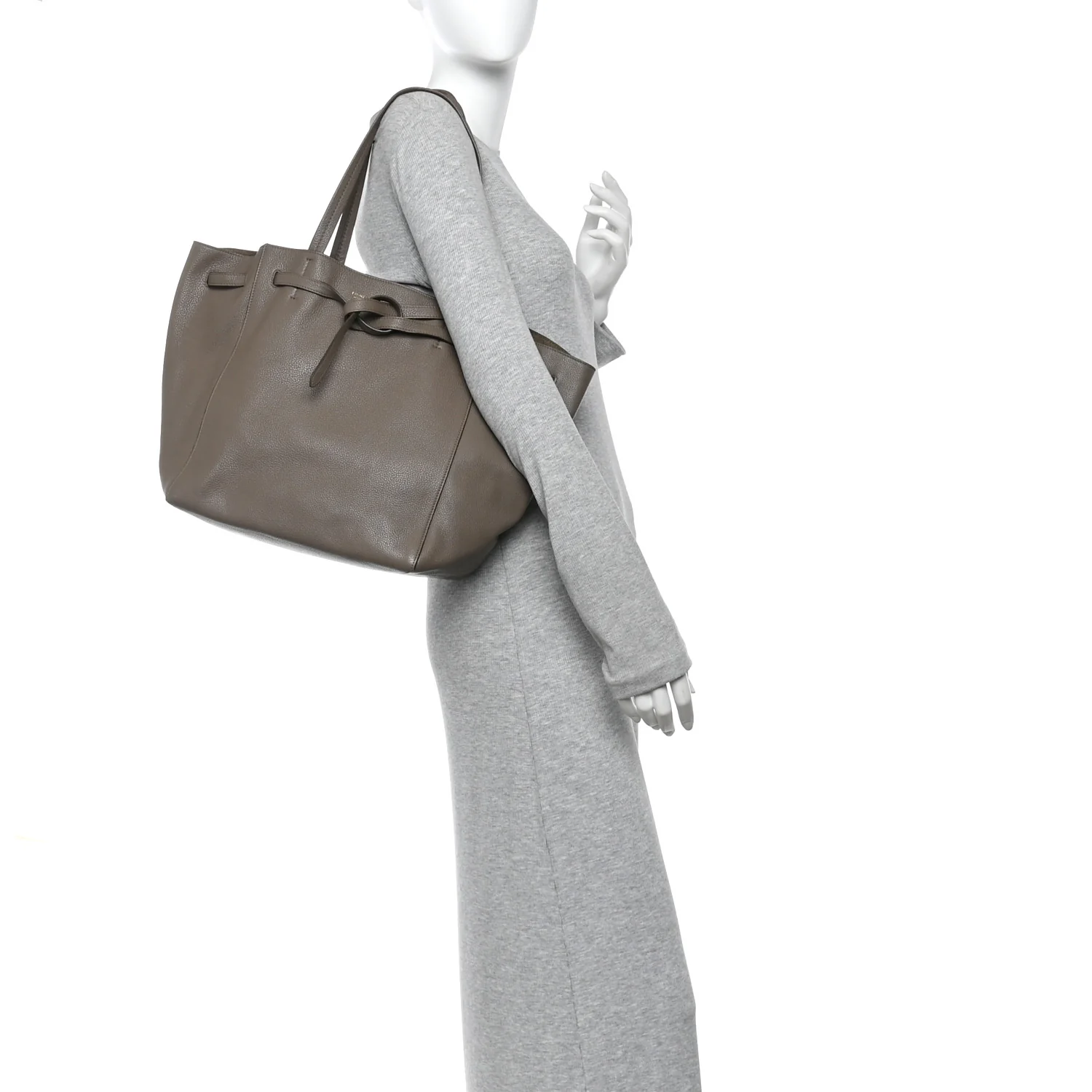 Soft Grained Calfskin Small Belt Cabas Phantom Taupe - Image 2