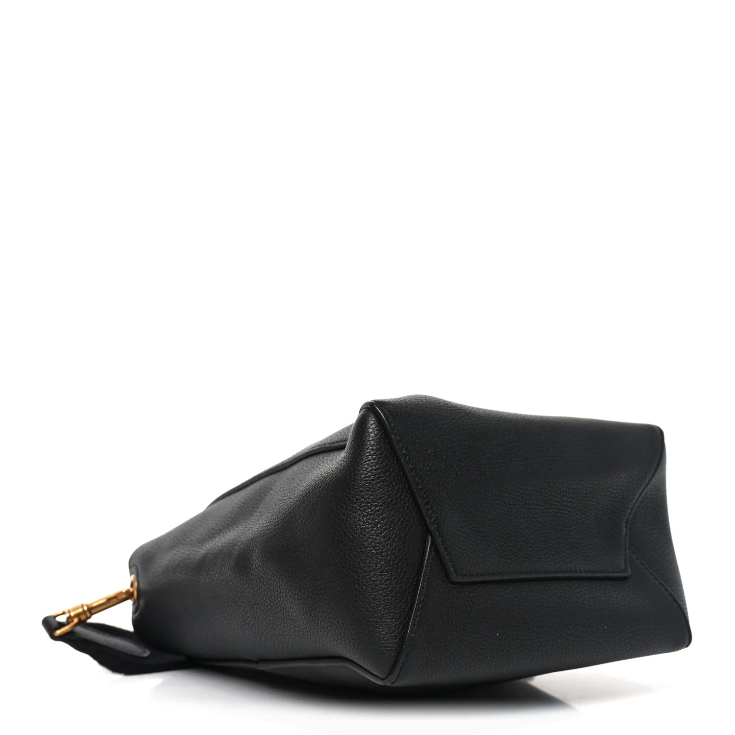 Soft Grained Calfskin Small Sangle Bucket Bag Black - Image 7
