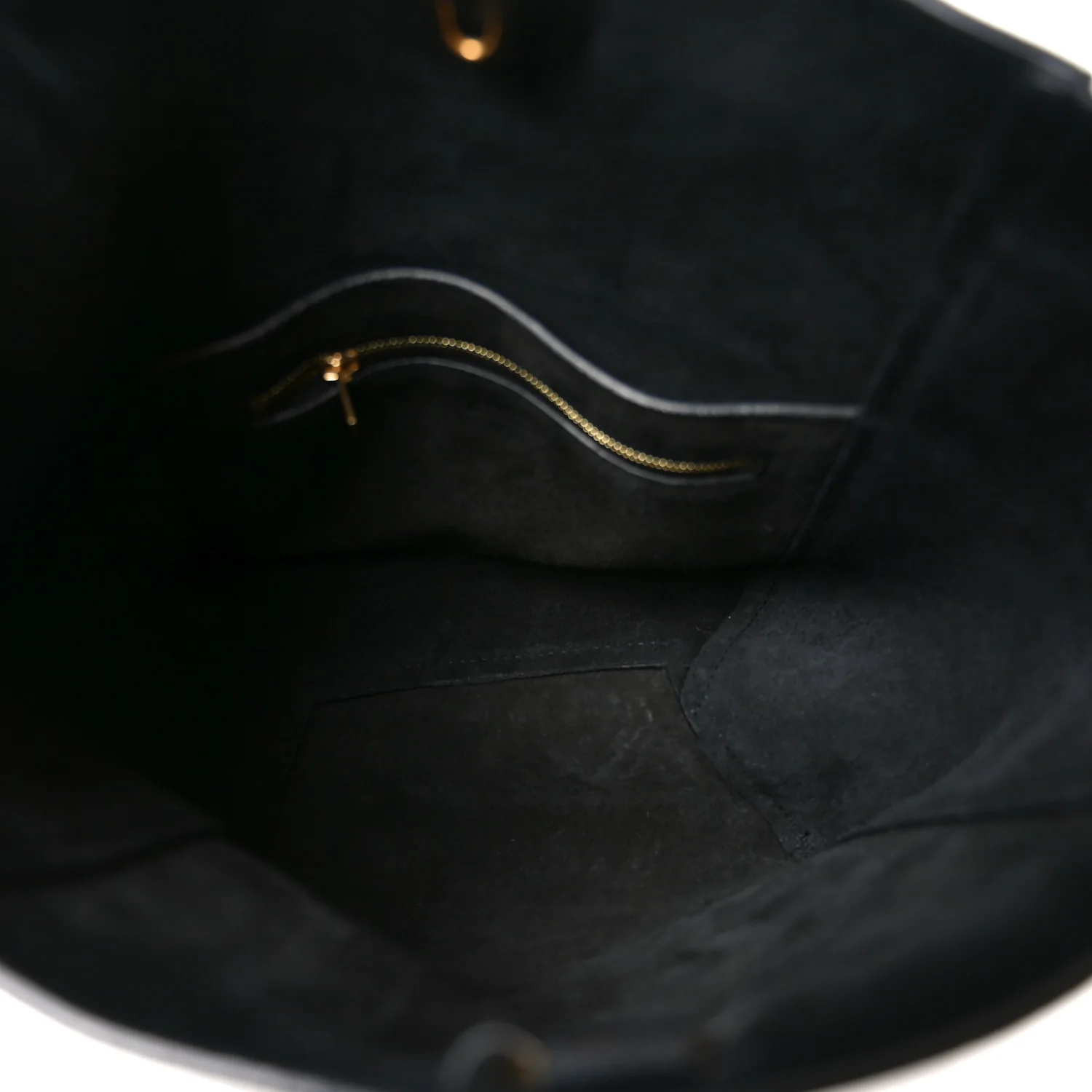 Soft Grained Calfskin Small Sangle Bucket Bag Black - Image 9