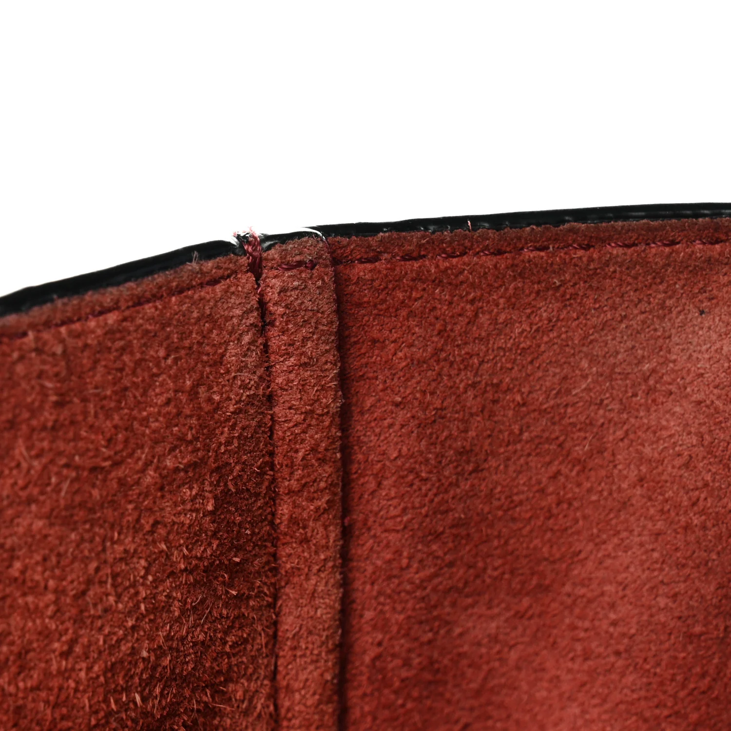 Soft Grained Calfskin Small Sangle Bucket Bag Burgundy - Image 11