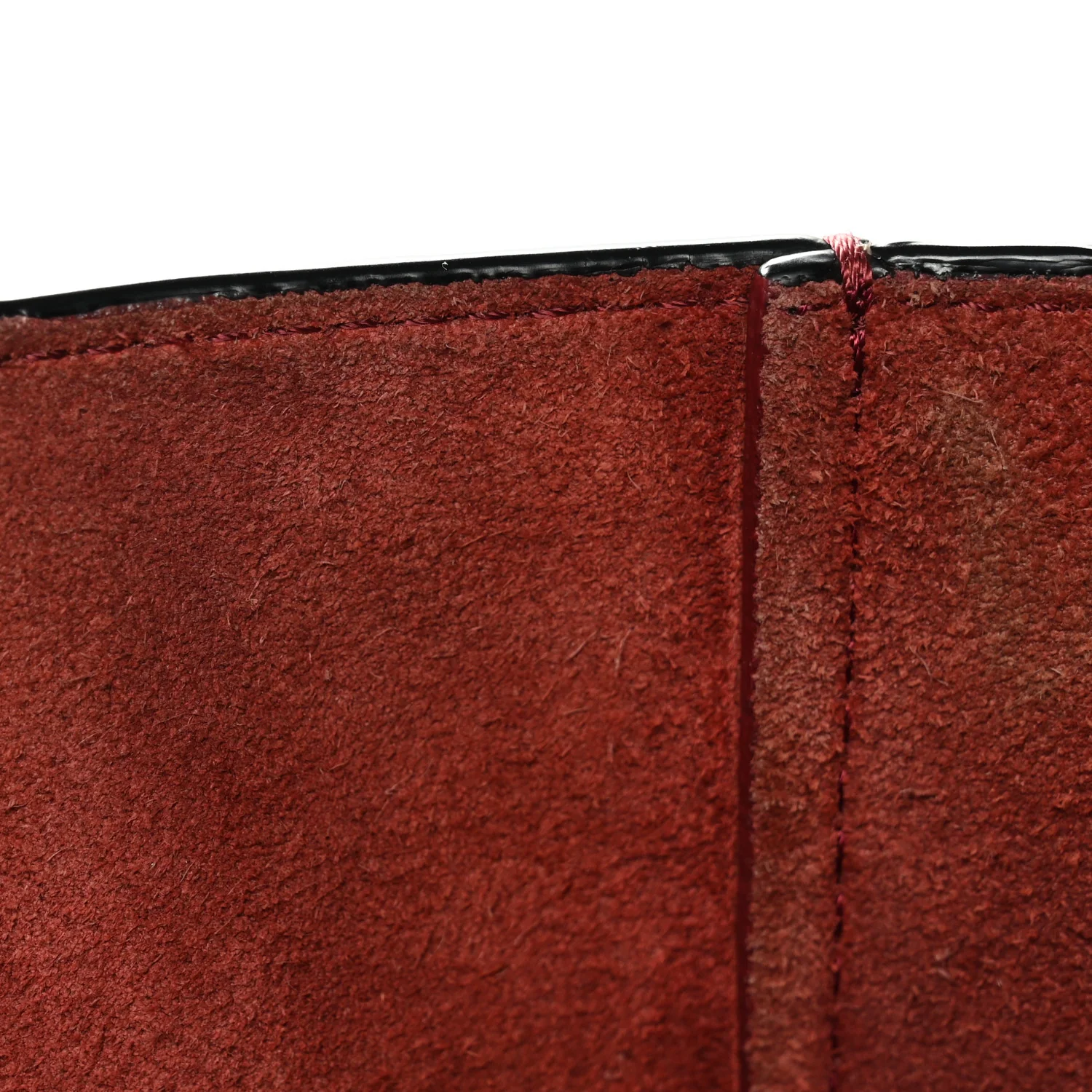 Soft Grained Calfskin Small Sangle Bucket Bag Burgundy - Image 12