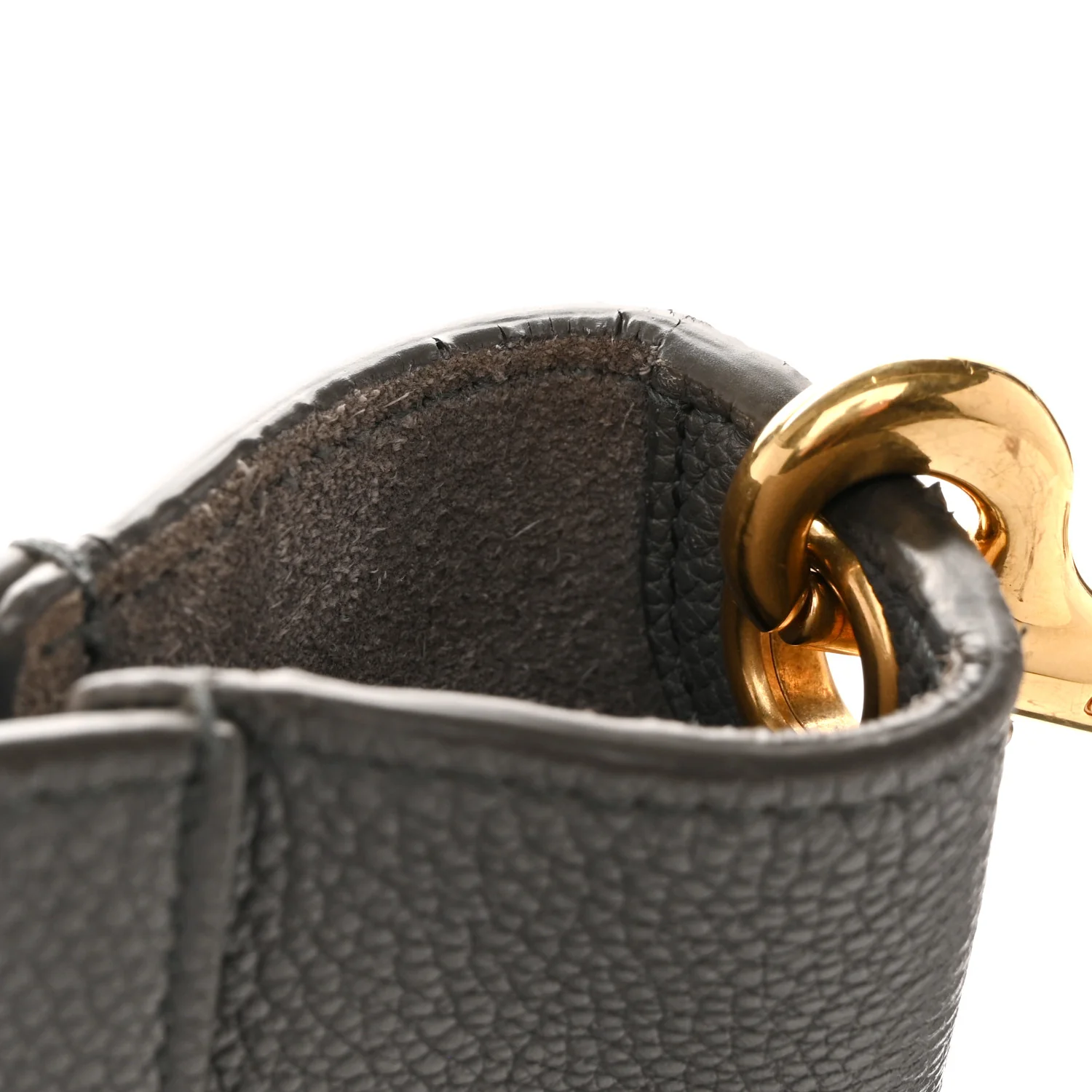 Soft Grained Calfskin Small Sangle Bucket Bag Kohl - Image 12