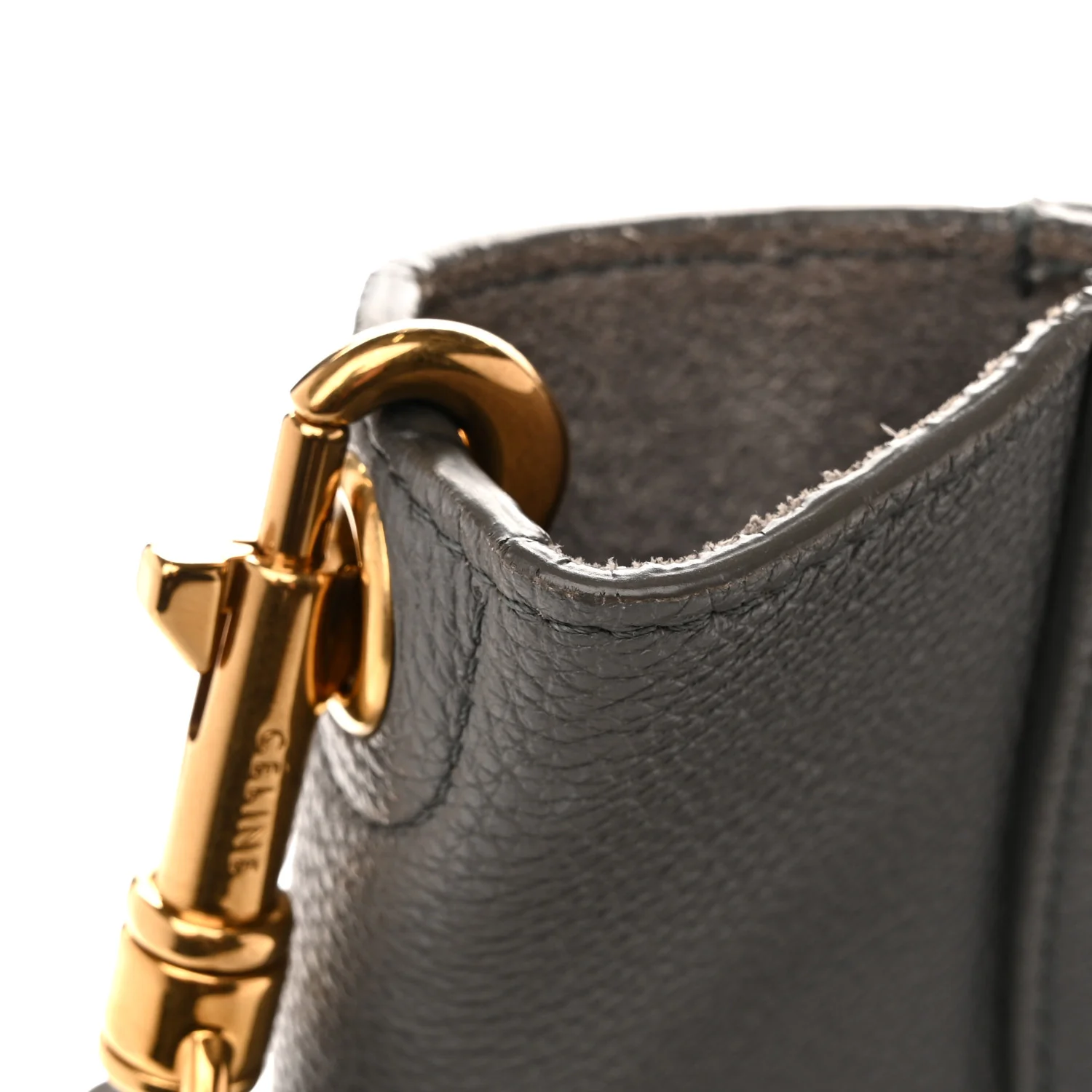 Soft Grained Calfskin Small Sangle Bucket Bag Kohl - Image 13