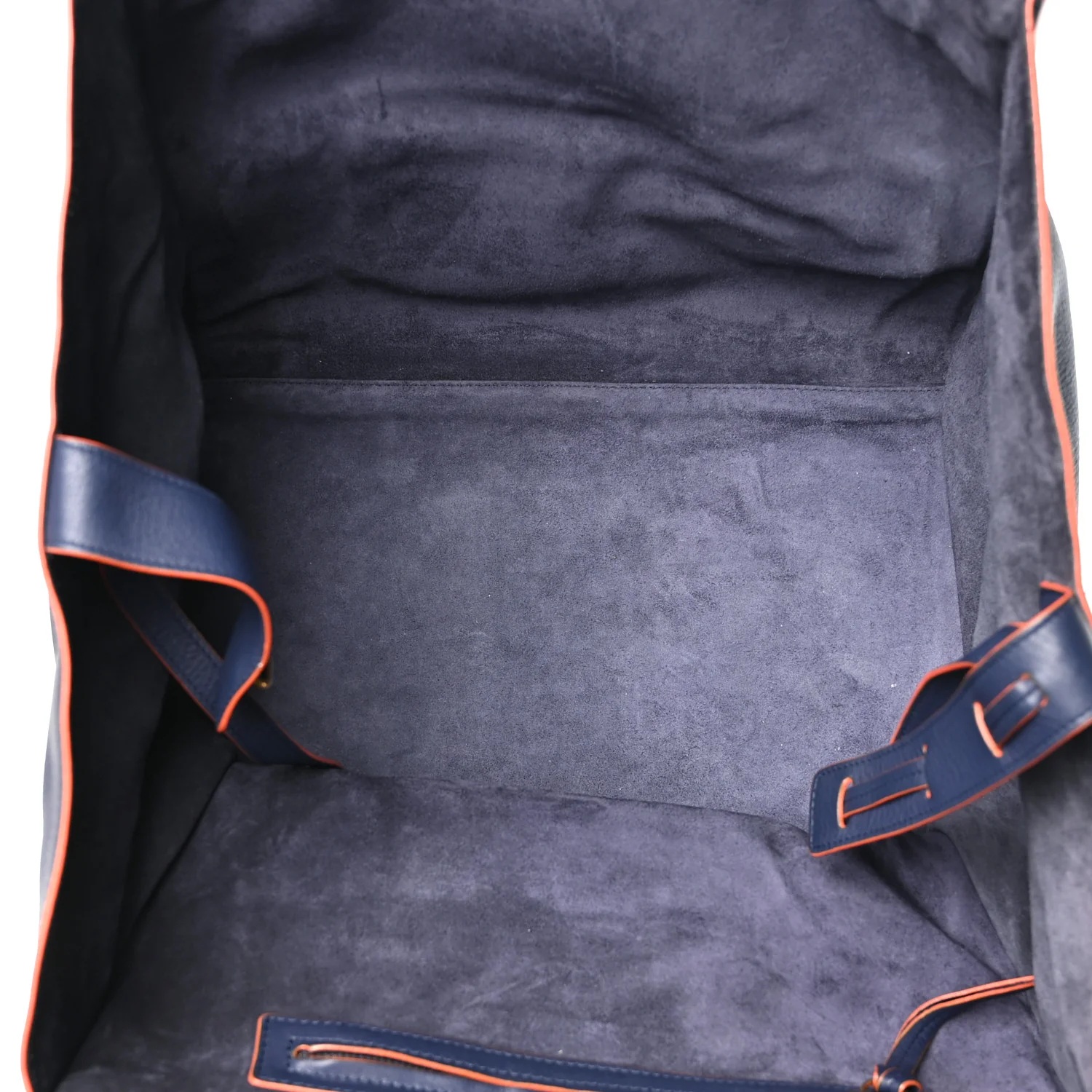 Supple Calfskin Large Phantom Luggage Navy Blue Orange - Image 4