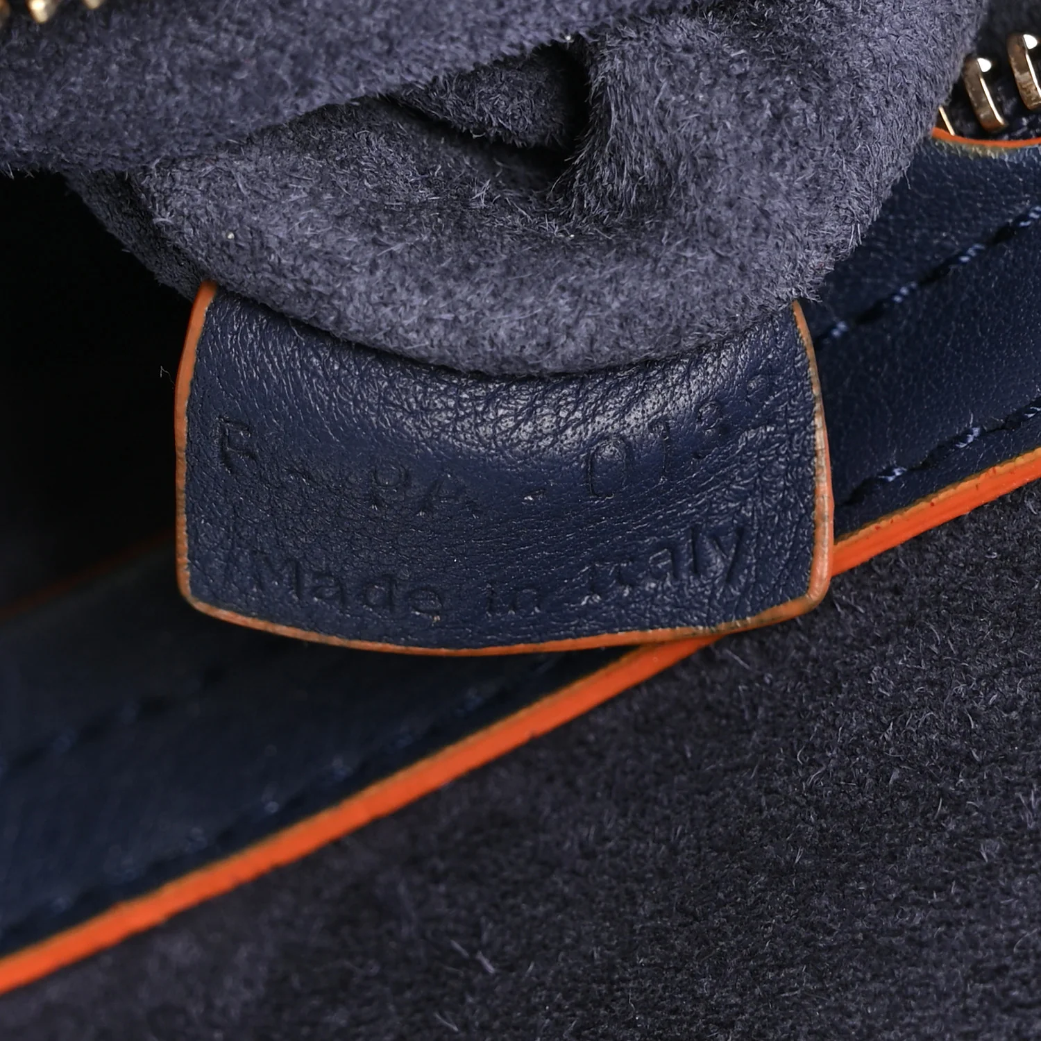 Supple Calfskin Large Phantom Luggage Navy Blue Orange - Image 6