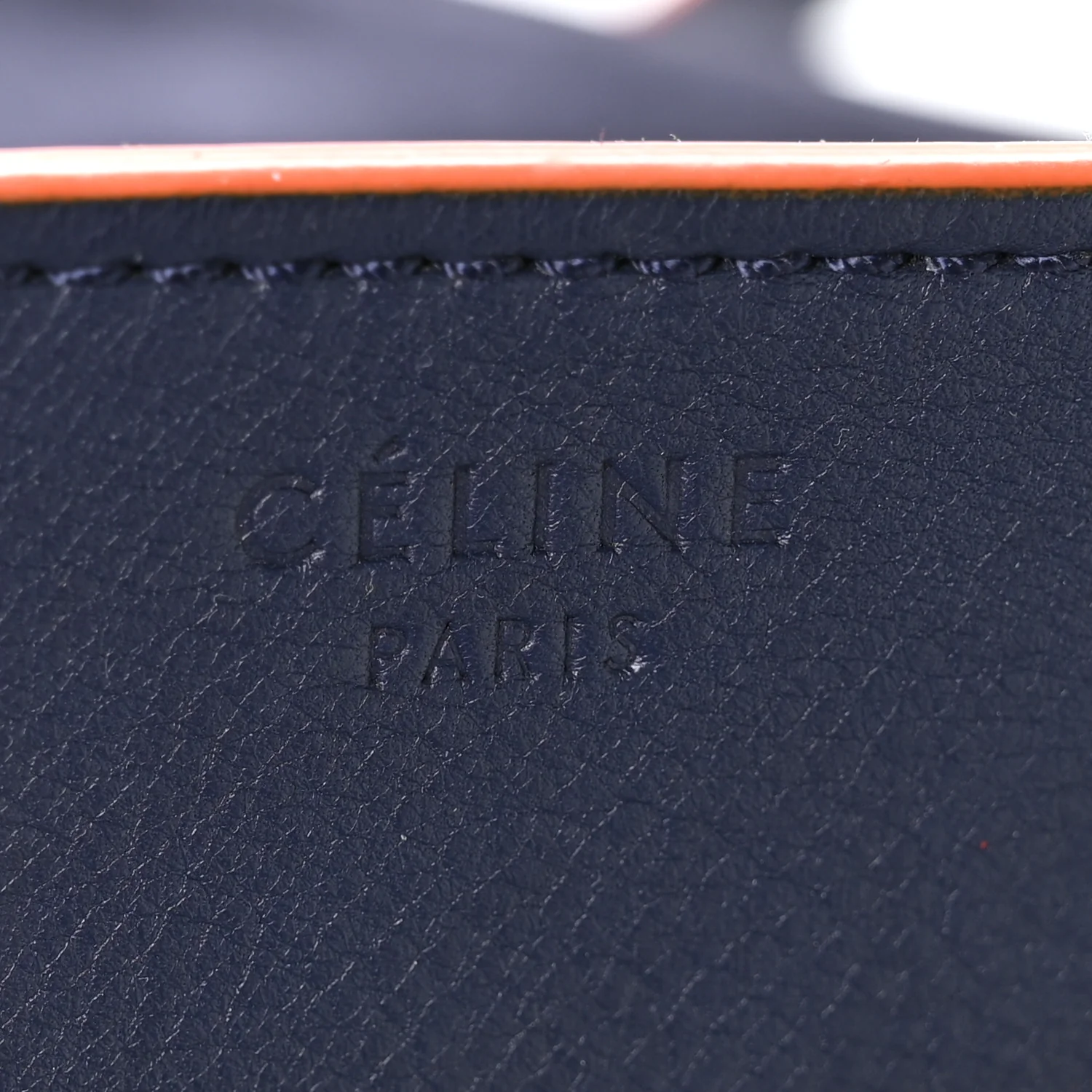 Supple Calfskin Large Phantom Luggage Navy Blue Orange - Image 7