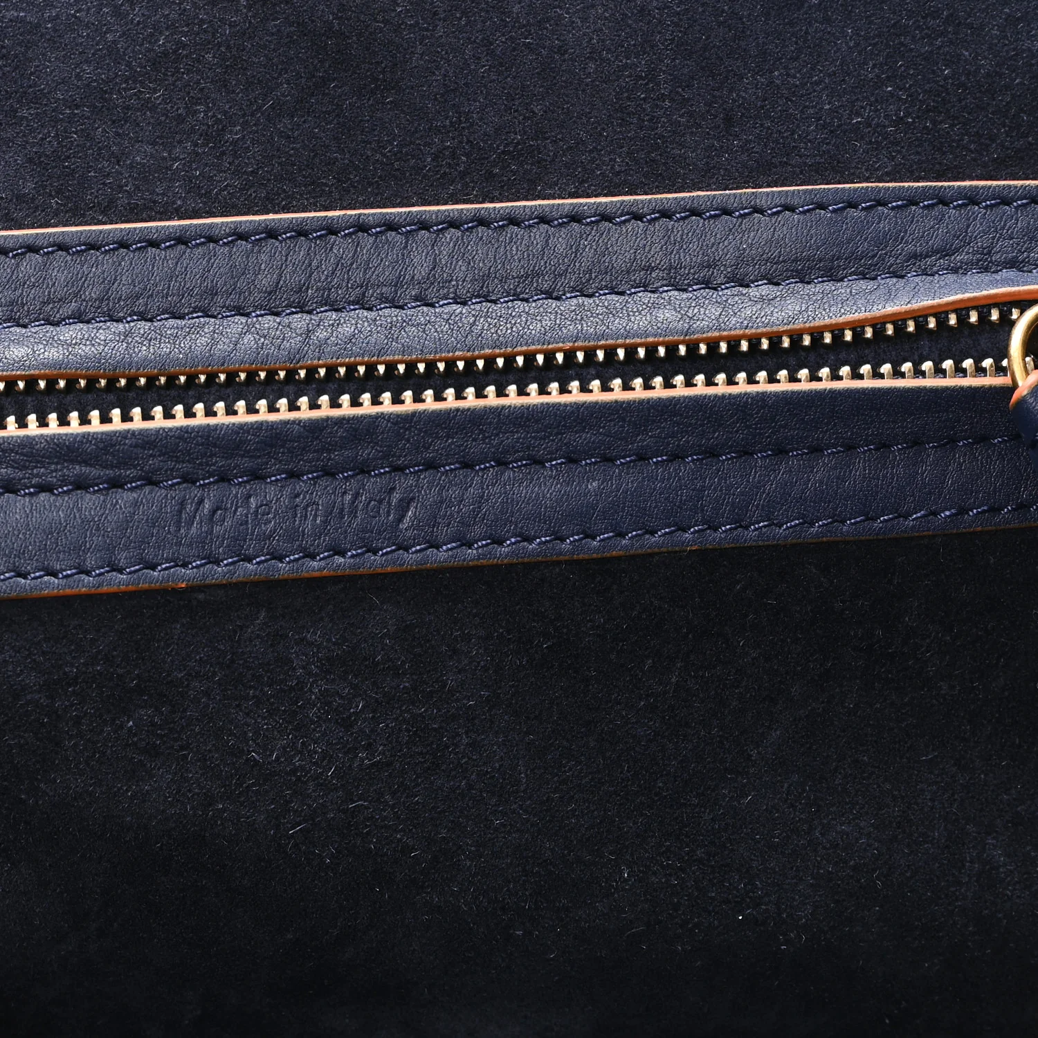 Supple Calfskin Large Phantom Luggage Navy Blue Orange - Image 6