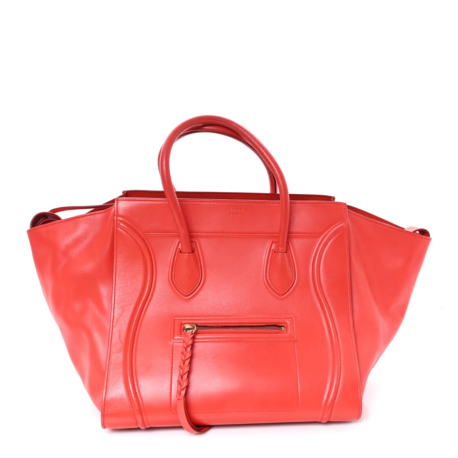 Supple Calfskin Medium Phantom Luggage Vermillion