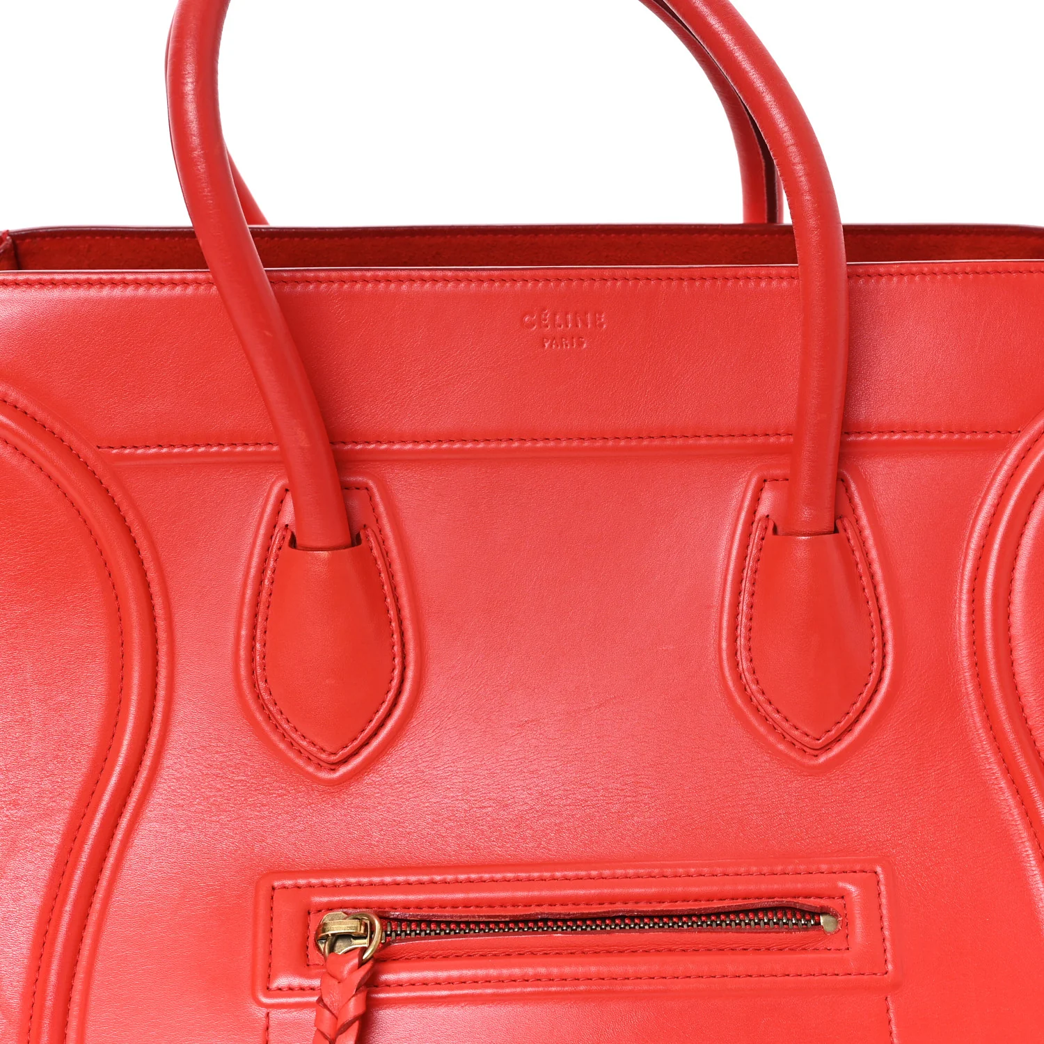 Supple Calfskin Medium Phantom Luggage Vermillion - Image 7