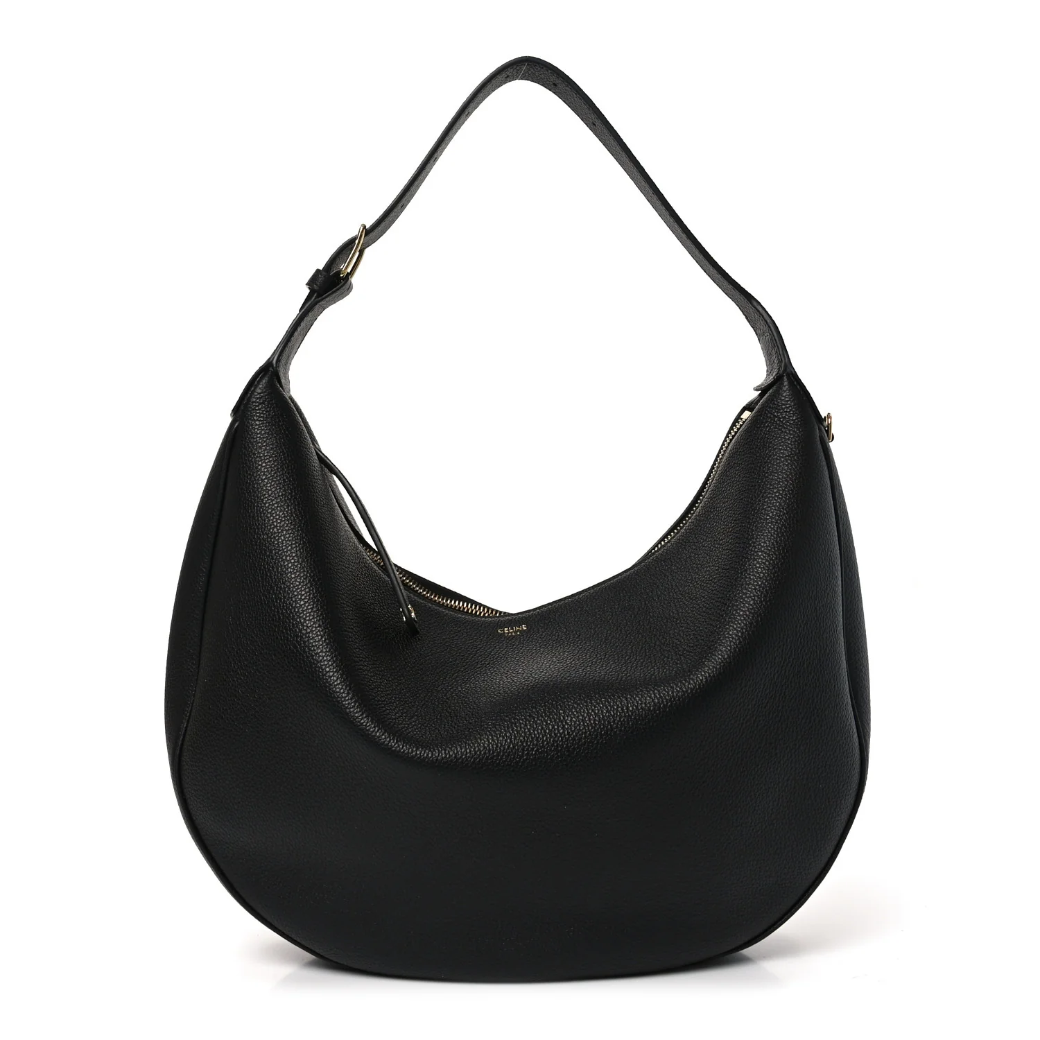 Supple Grained Calfskin Large Lulu Shoulder Bag Black