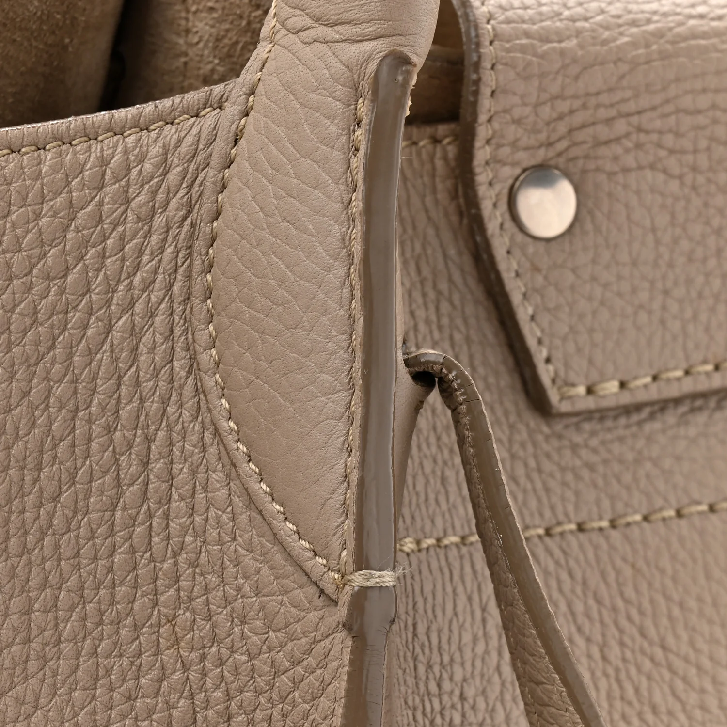 Supple Grained Calfskin Small Big Bag Light Taupe - Image 16