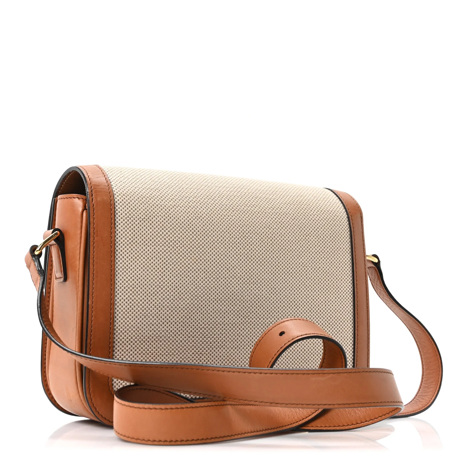 Textile Calfskin Classique Triomphe Bag Natural Tan - Image 3
