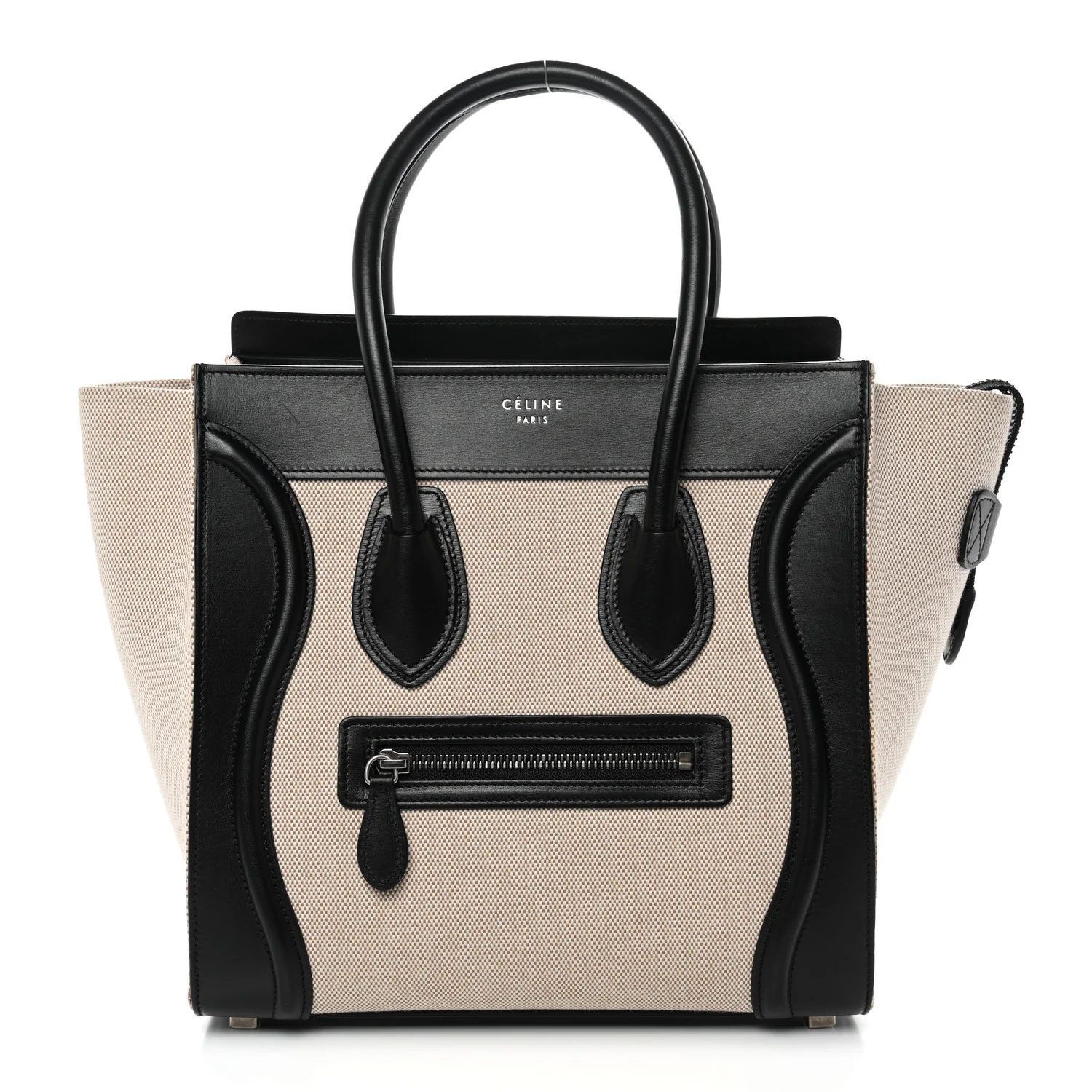 Textile Smooth Calfskin Micro Bi-Color Luggage Natural