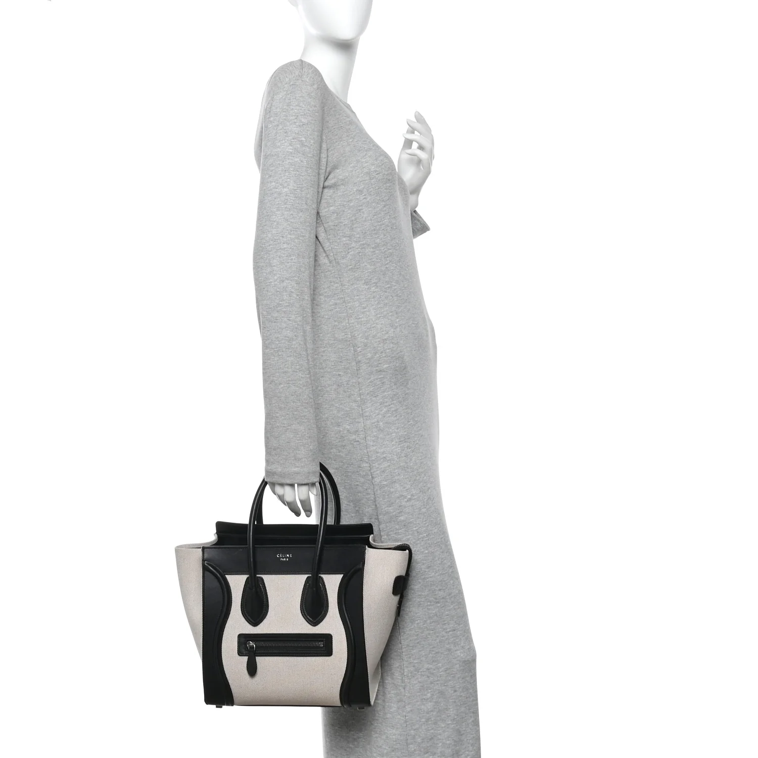 Textile Smooth Calfskin Micro Bi-Color Luggage Natural - Image 2
