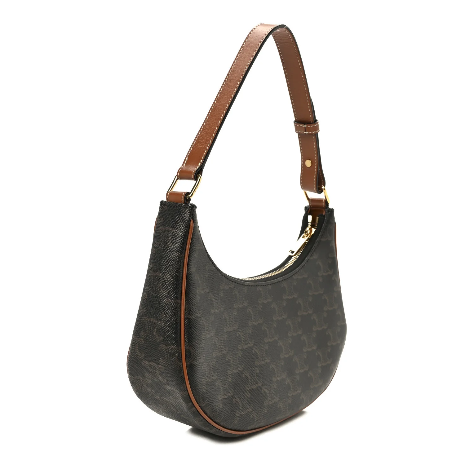 Triomphe Canvas Calfskin Ava Shoulder Bag Tan - Image 3
