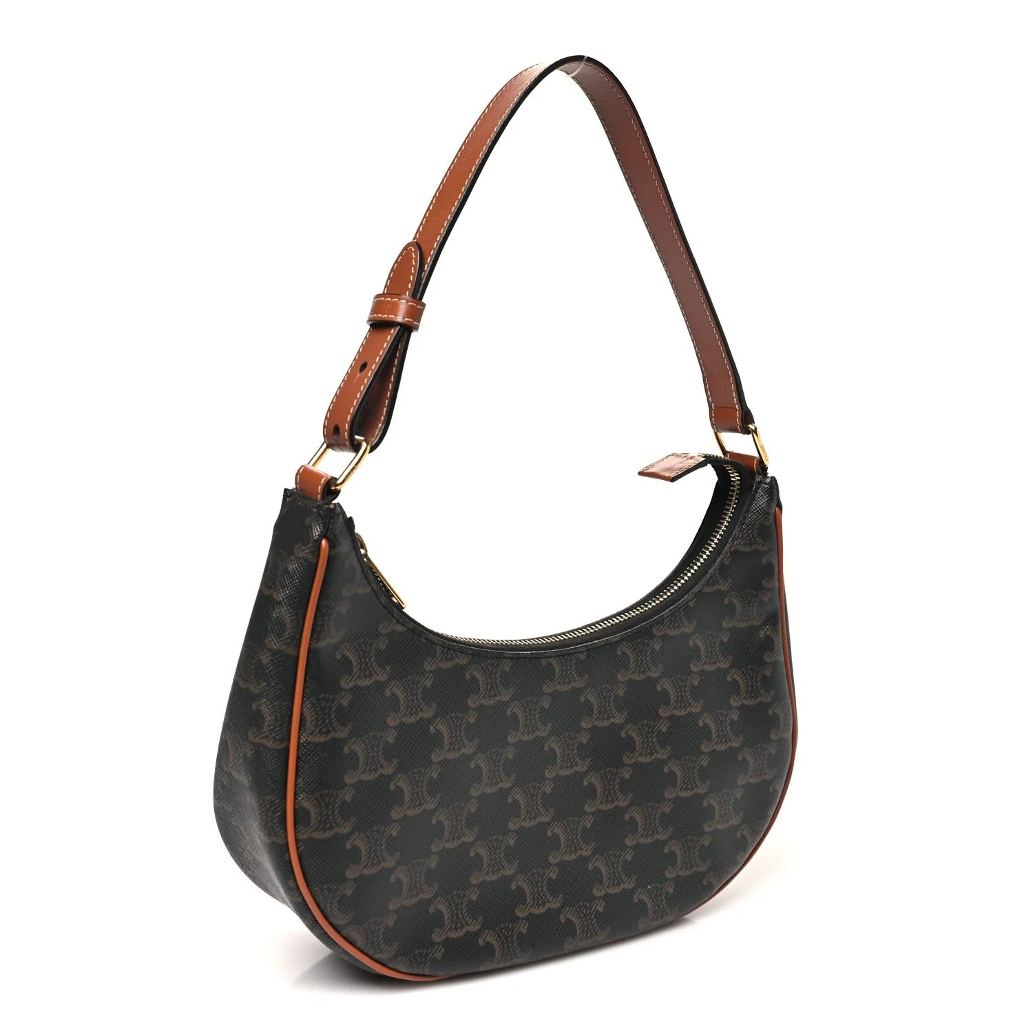 Triomphe Canvas Calfskin Ava Shoulder Bag Tan - Image 3