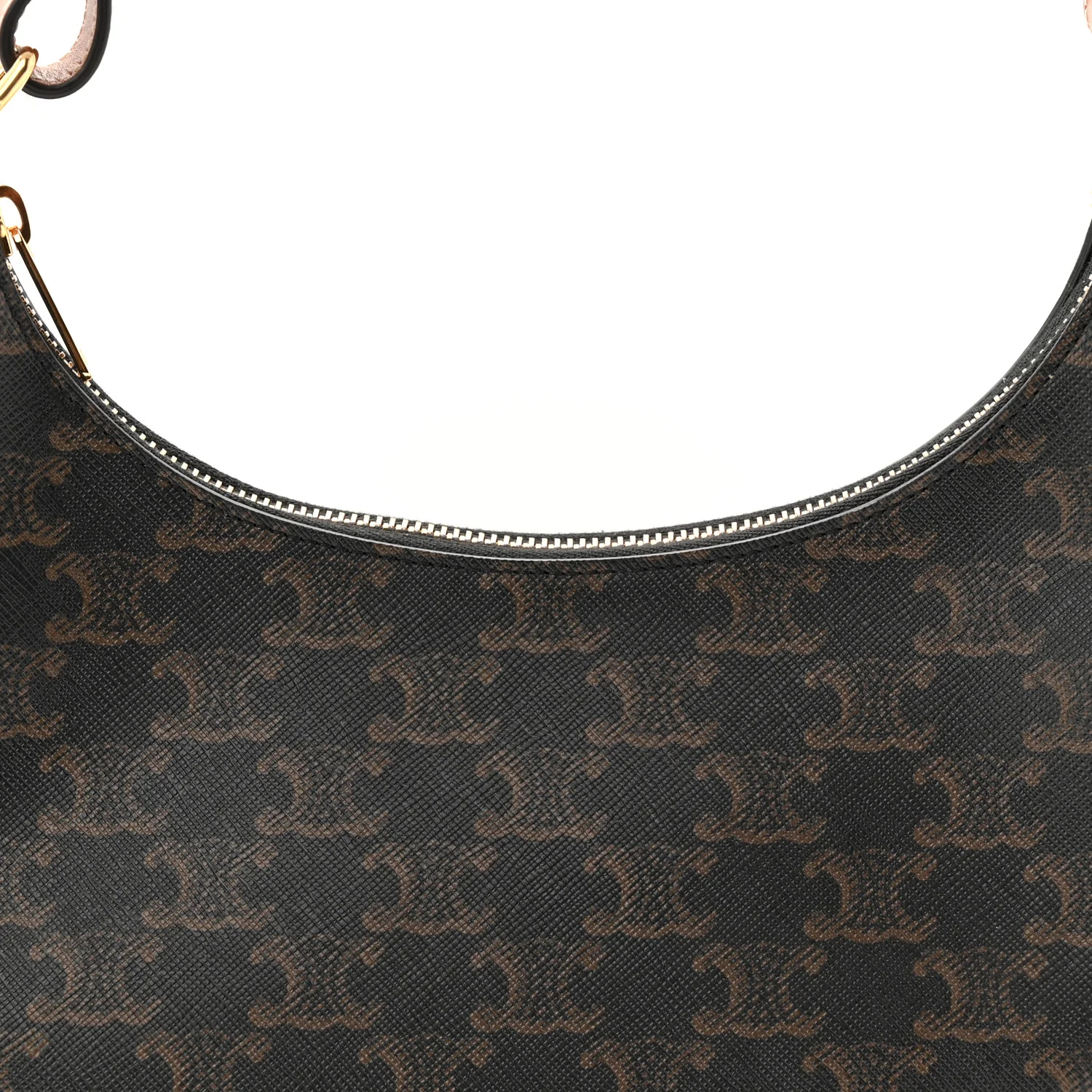 Triomphe Canvas Calfskin Ava Shoulder Bag Tan - Image 7
