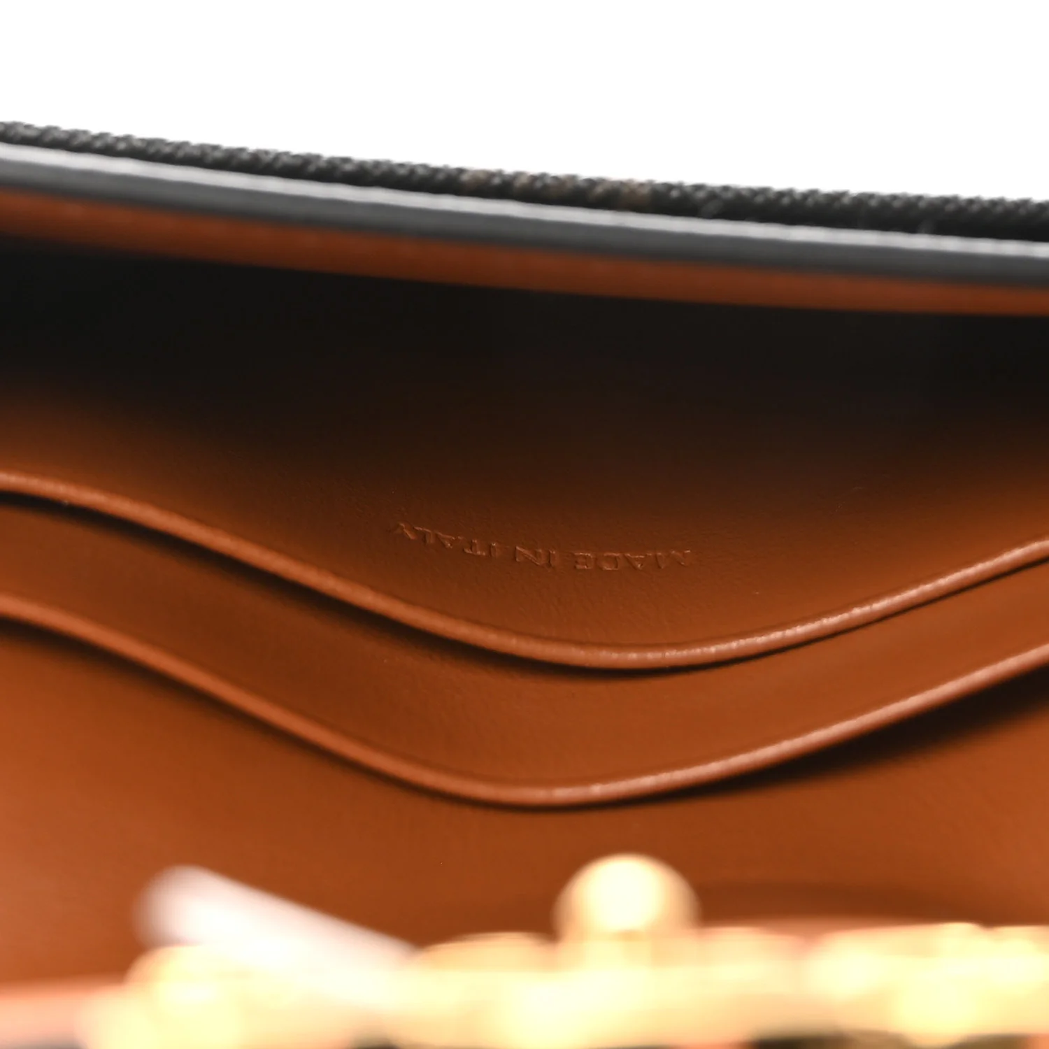 Triomphe Canvas Calfskin Flap Card Holder Tan - Image 5