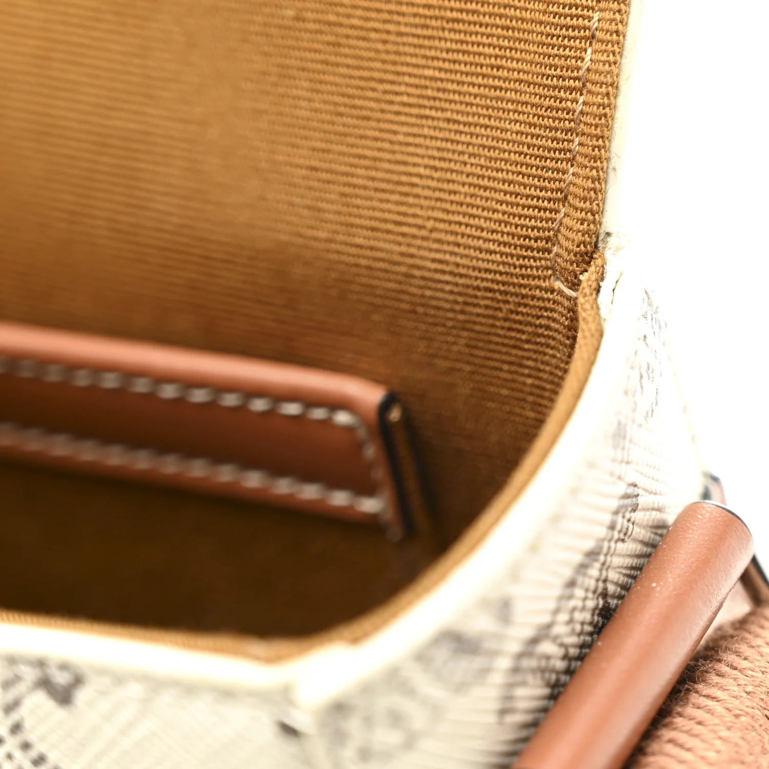 Triomphe Canvas Calfskin Flap Messenger Bag Tan Ecru - Image 10