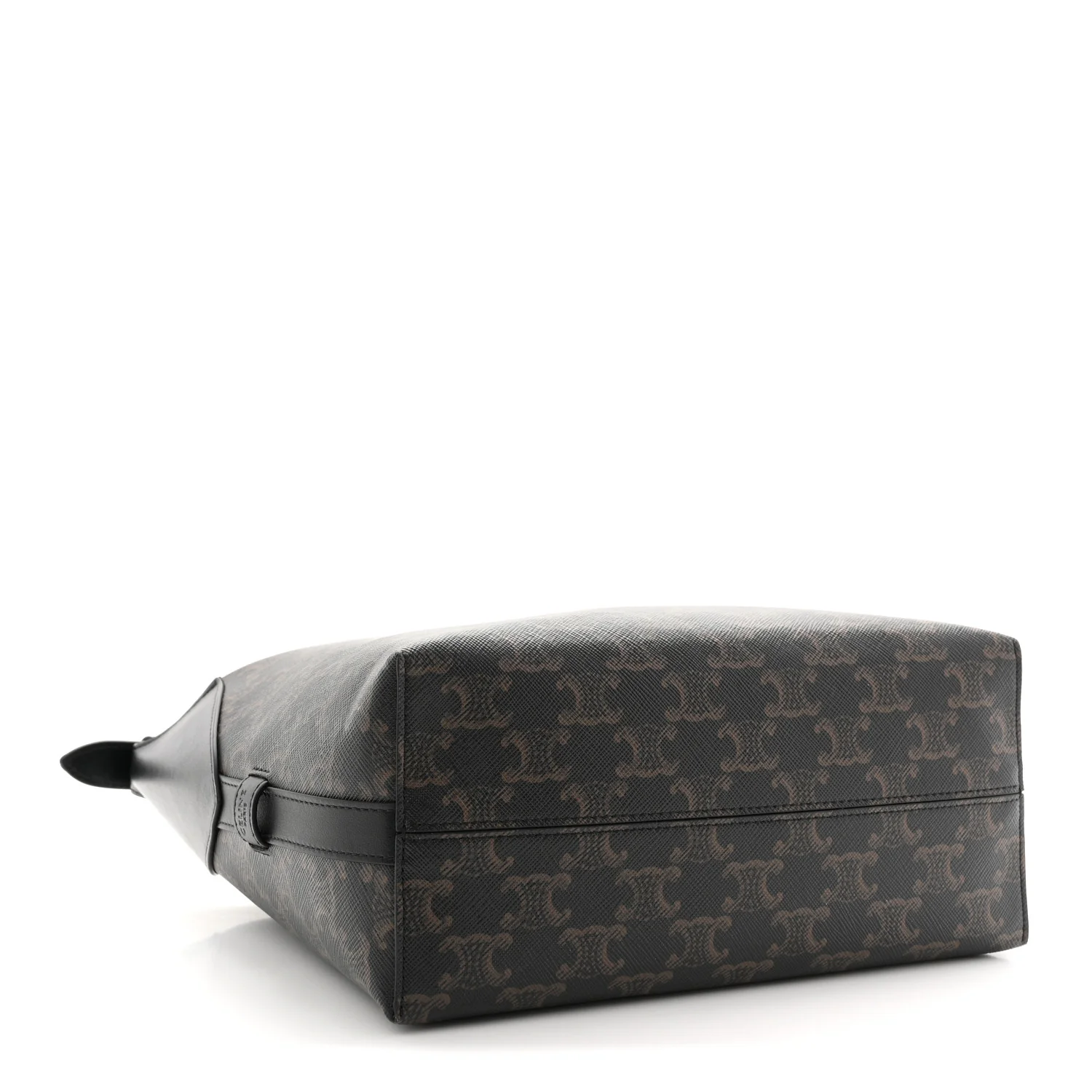 Triomphe Canvas Calfskin Harry Crossbody Bag Black - Image 4