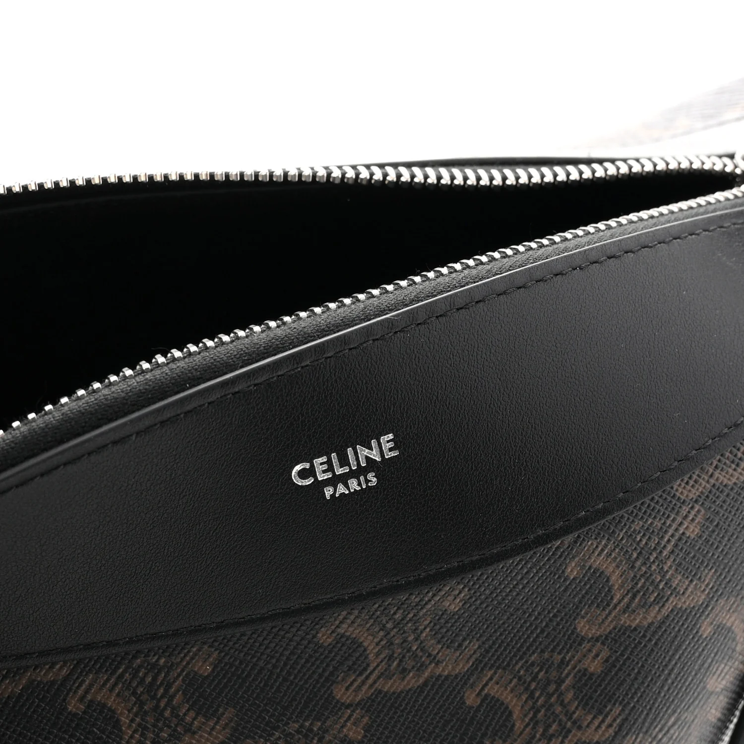 Triomphe Canvas Calfskin Harry Crossbody Bag Black - Image 6