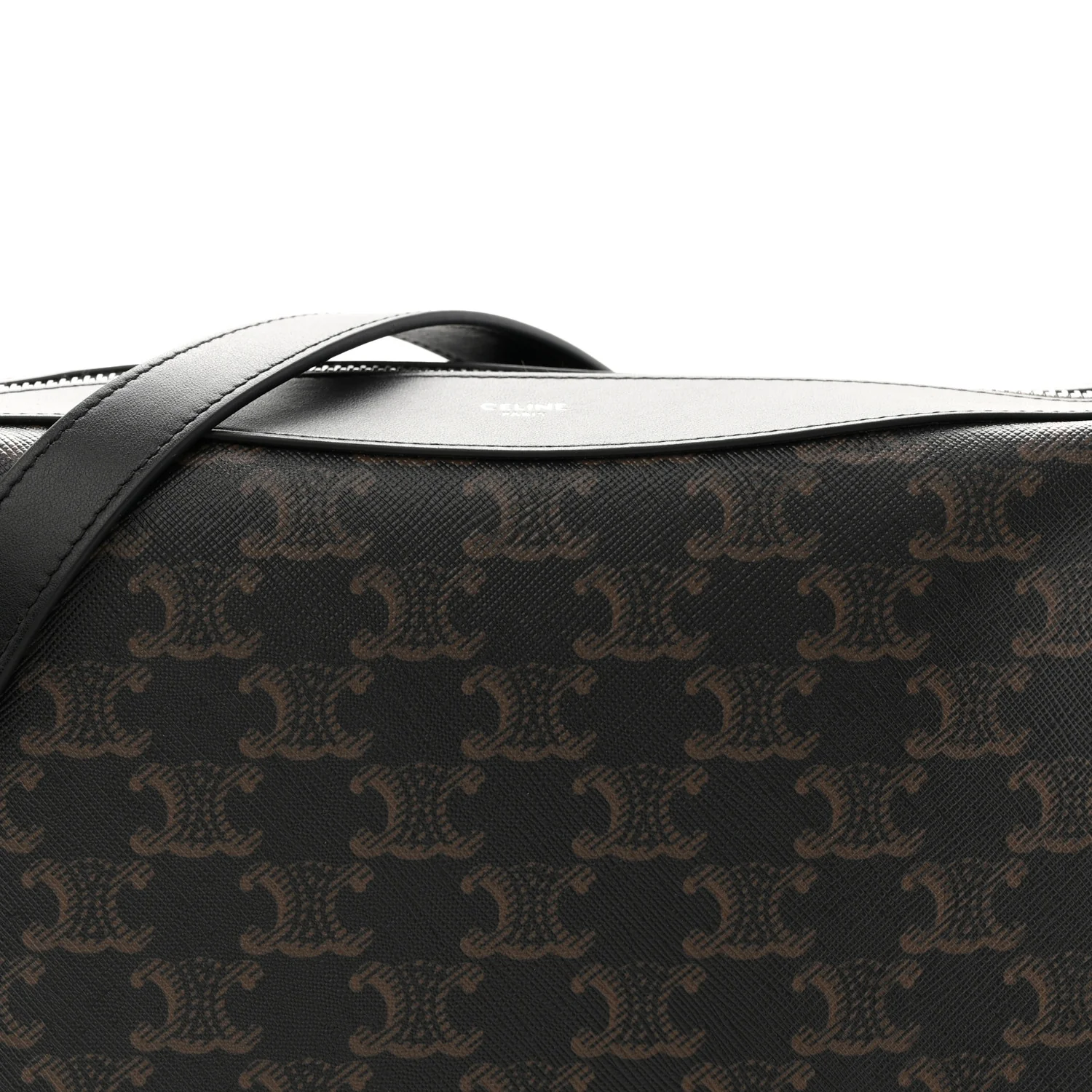 Triomphe Canvas Calfskin Harry Crossbody Bag Black - Image 8
