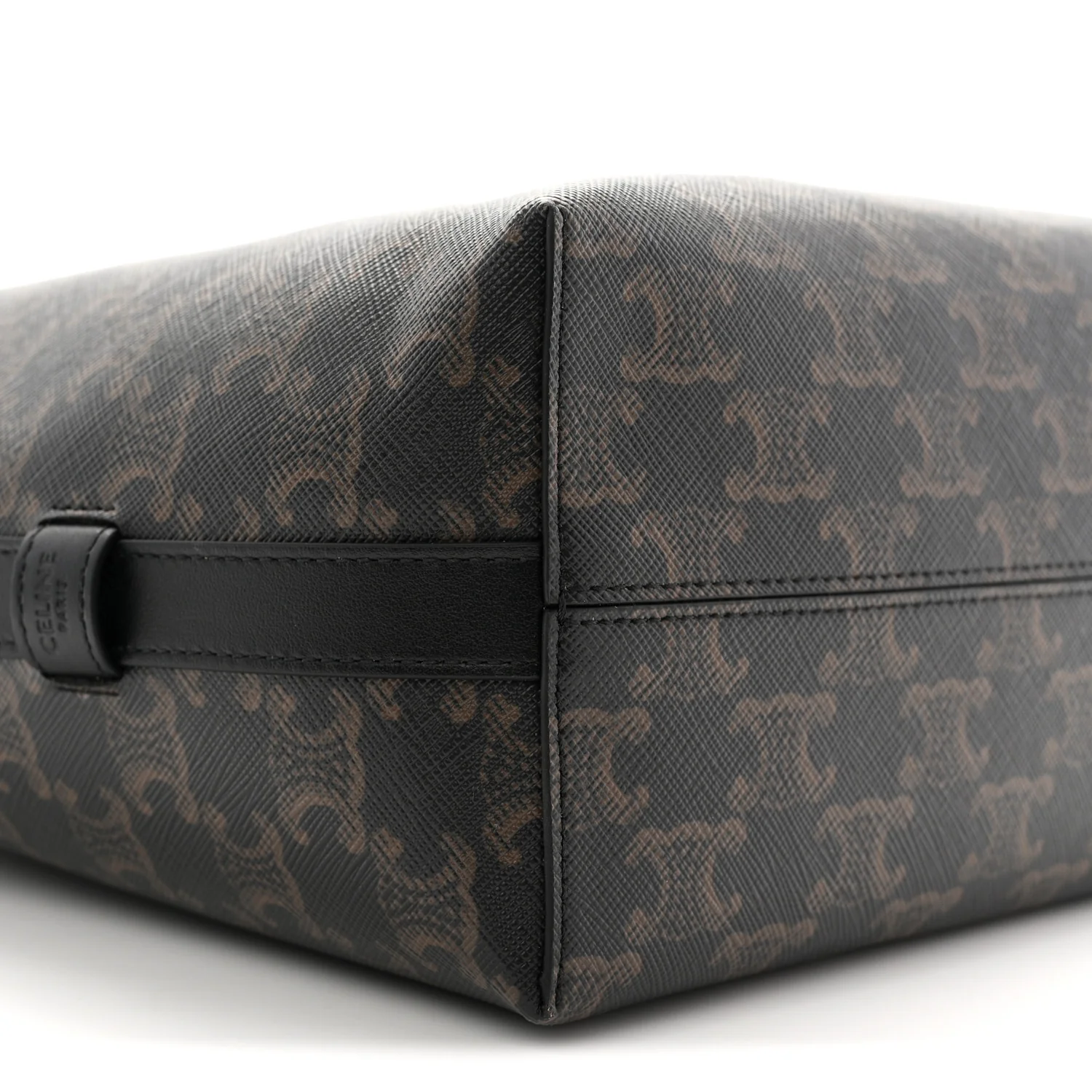 Triomphe Canvas Calfskin Harry Crossbody Bag Black - Image 9
