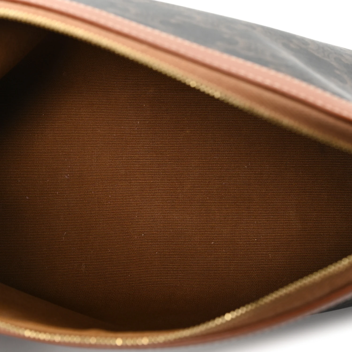 Triomphe Canvas Calfskin Large Cosmetic Pouch Tan - Image 5
