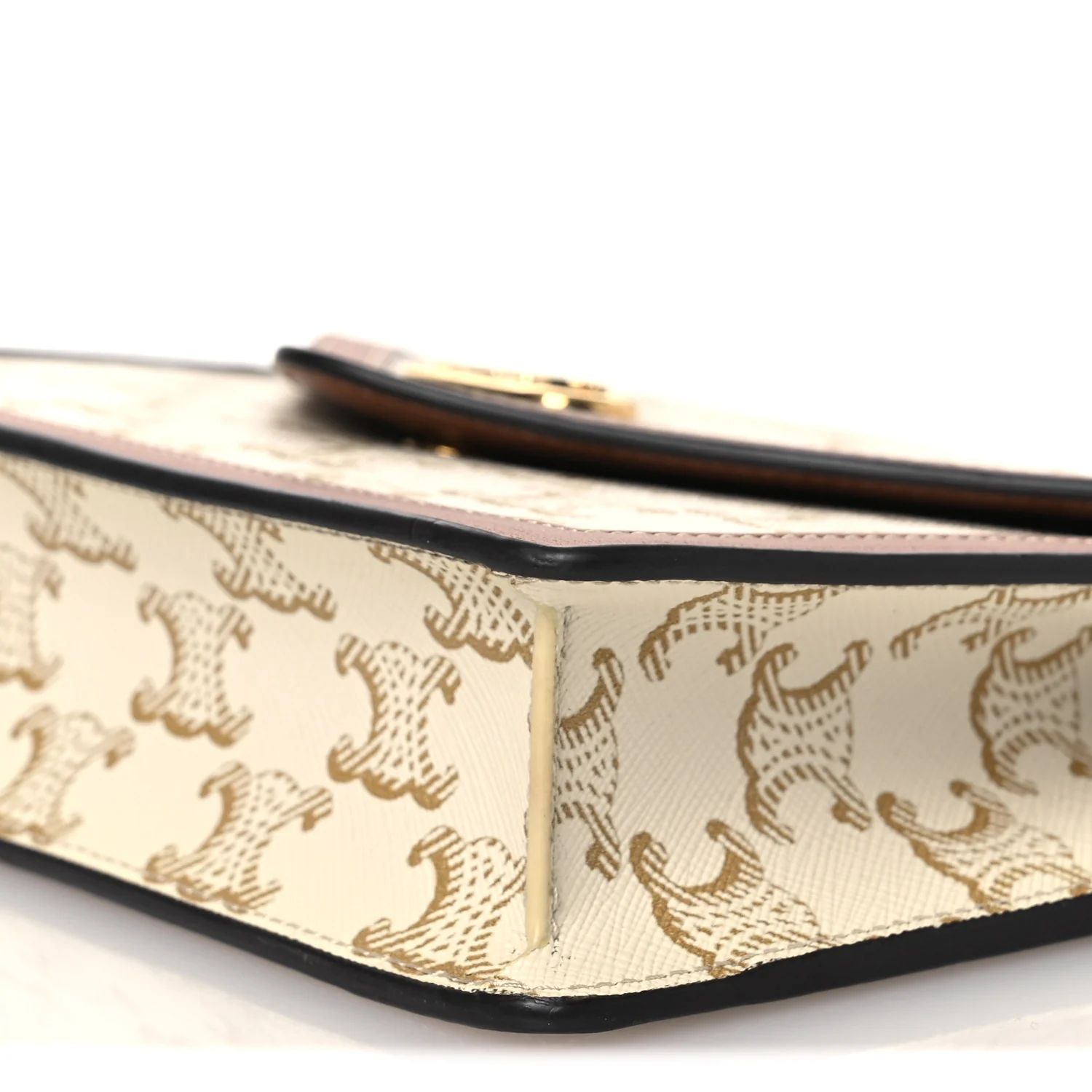 Triomphe Canvas Calfskin Maillon Wallet on Chain White - Image 11