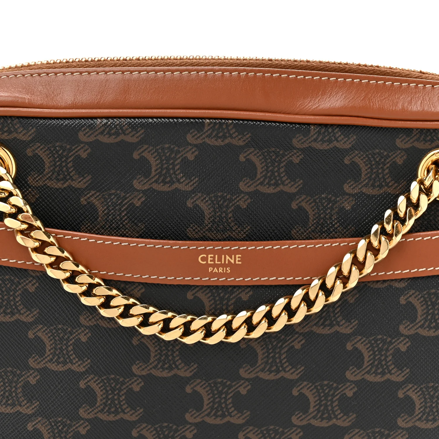 Triomphe Canvas Calfskin Medium Patapans Tan - Image 8