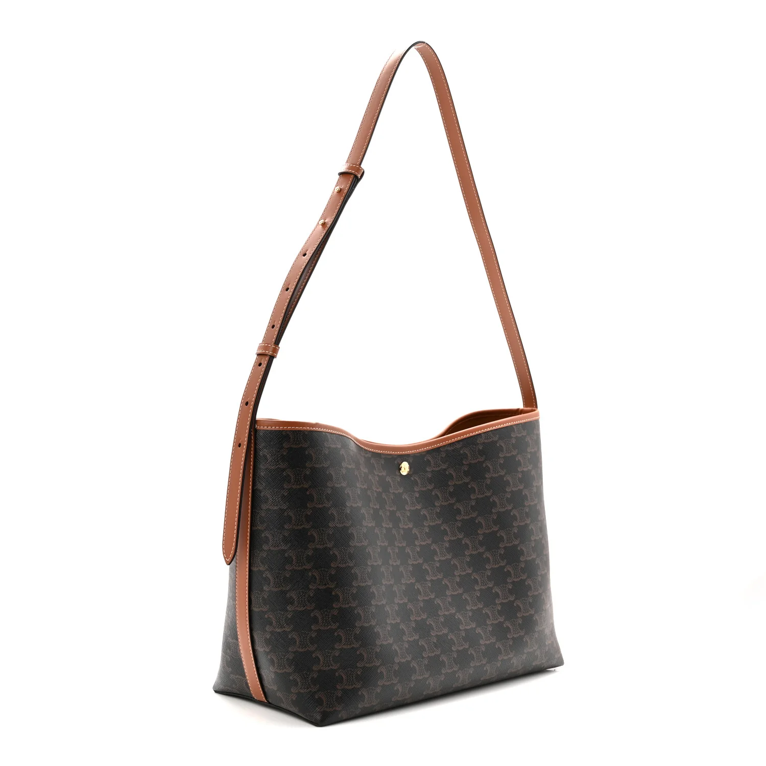 Triomphe Canvas Calfskin Shopper Tote Tan - Image 4