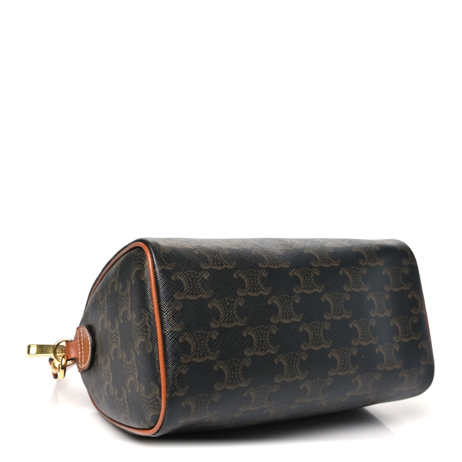 Triomphe Canvas Calfskin Small Boston Bag Tan - Image 4