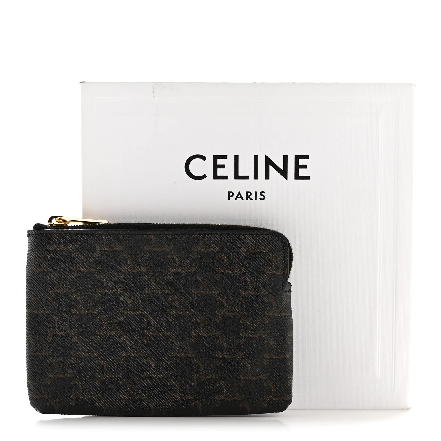 Triomphe Canvas Coin and Card Pouch With Hook Black - Image 7