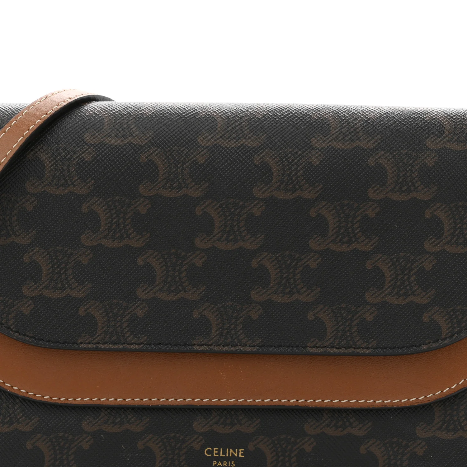 Triomphe Canvas Lambskin Wallet On Strap Tan - Image 8