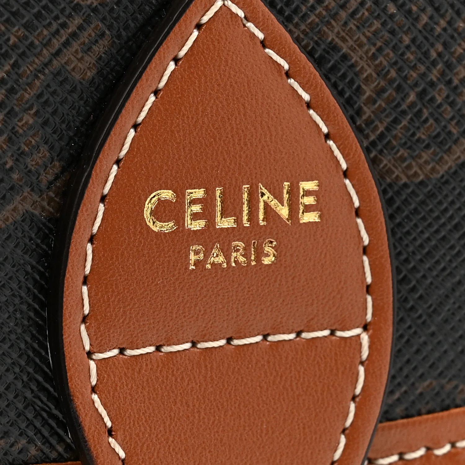 Triomphe Canvas Medium Folco Bag Tan - Image 6