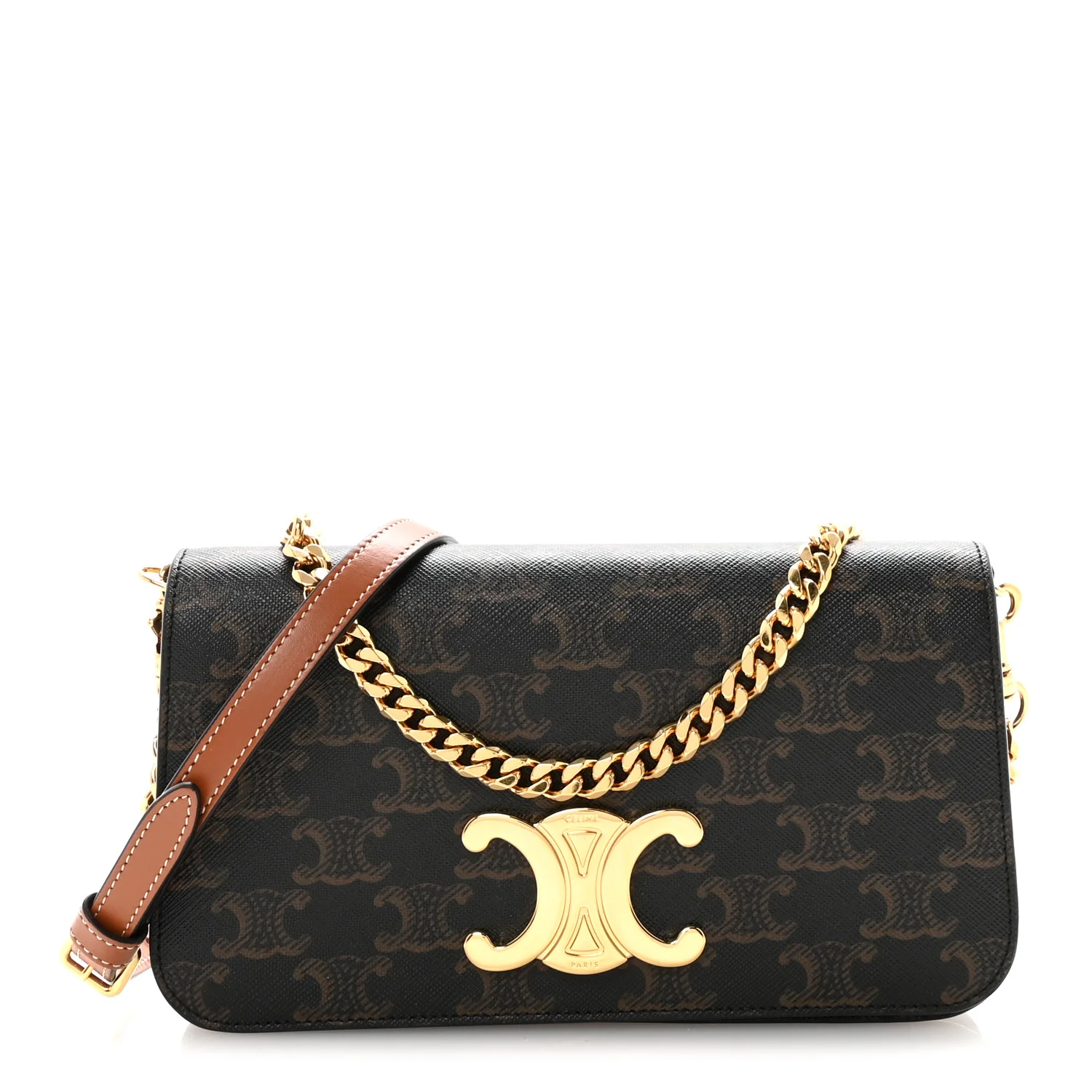 Triomphe Canvas Multipochette Tan