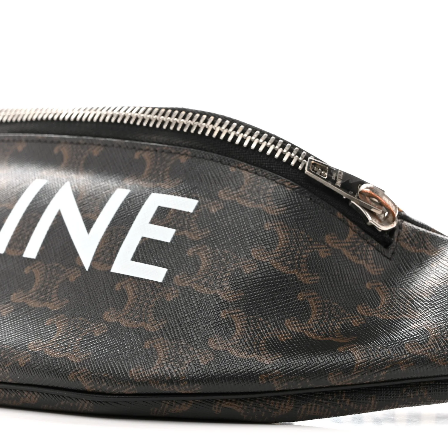 Triomphe Logo Canvas Checker Belt Bag Black - Image 10