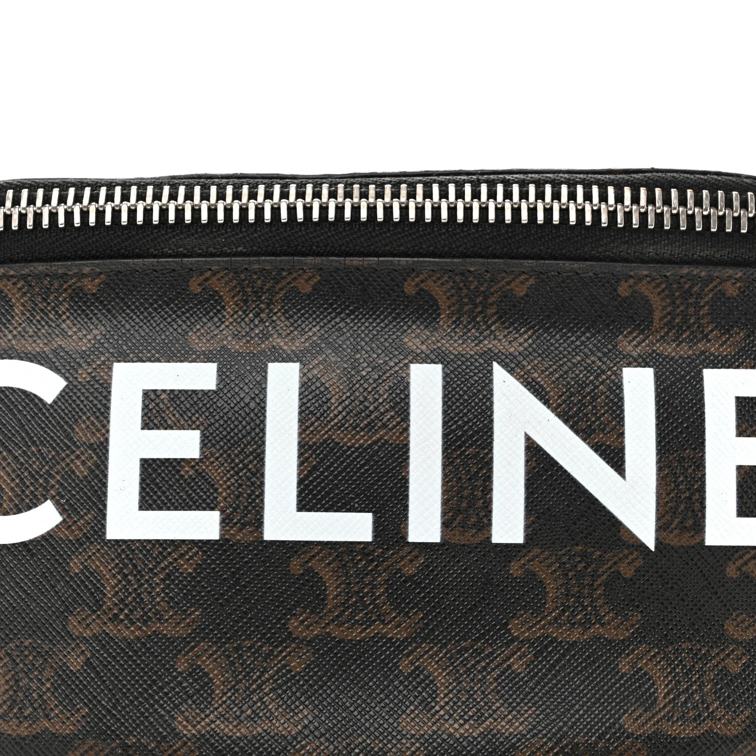 Triomphe Logo Canvas Checker Belt Bag Black - Image 8