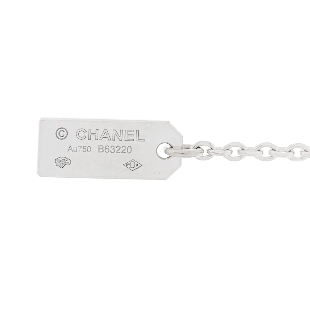 18K White Gold Diamond Eternal No 5 Drop Necklace - Image 5