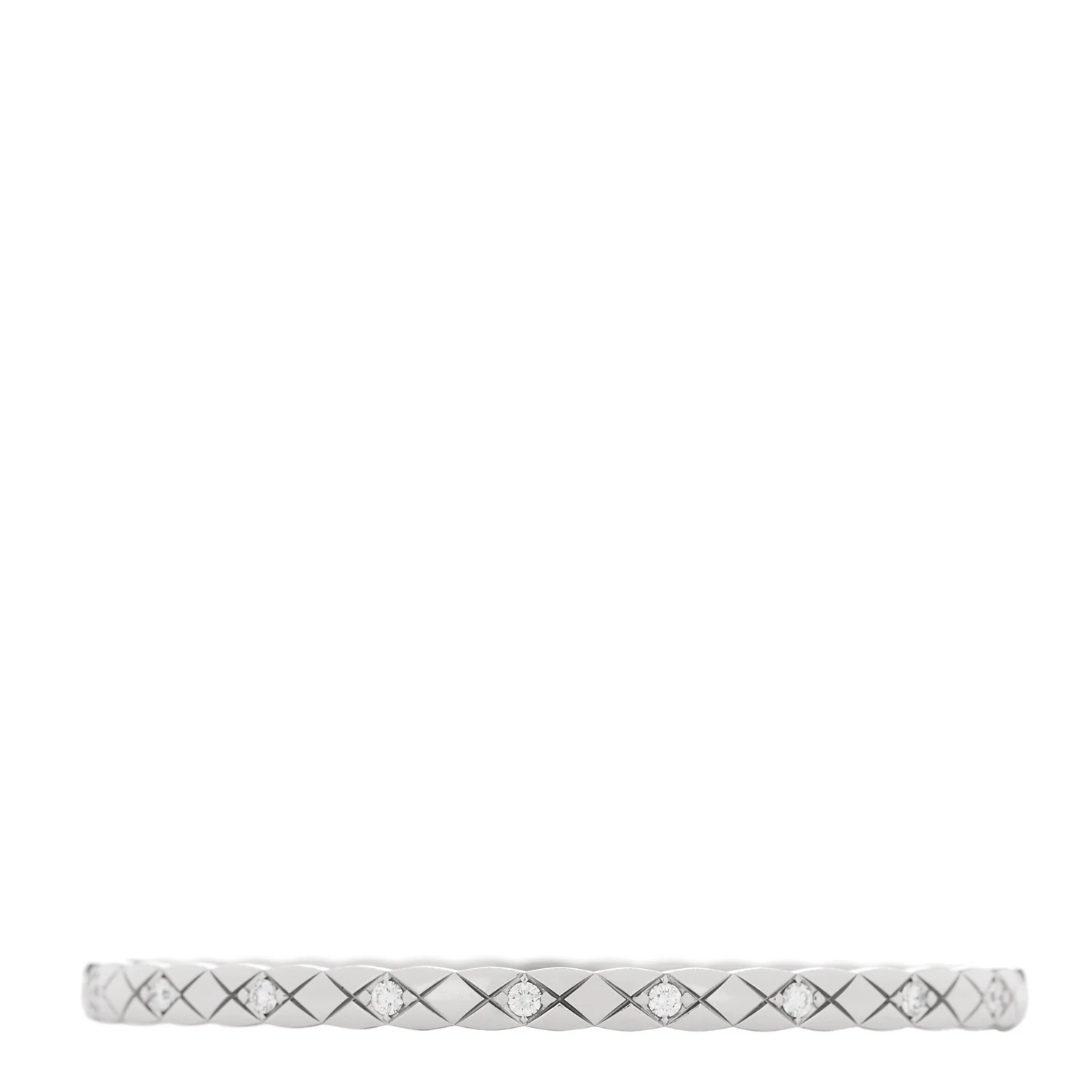 18K White Gold Diamond Mini Coco Crush Cuff Bracelet S