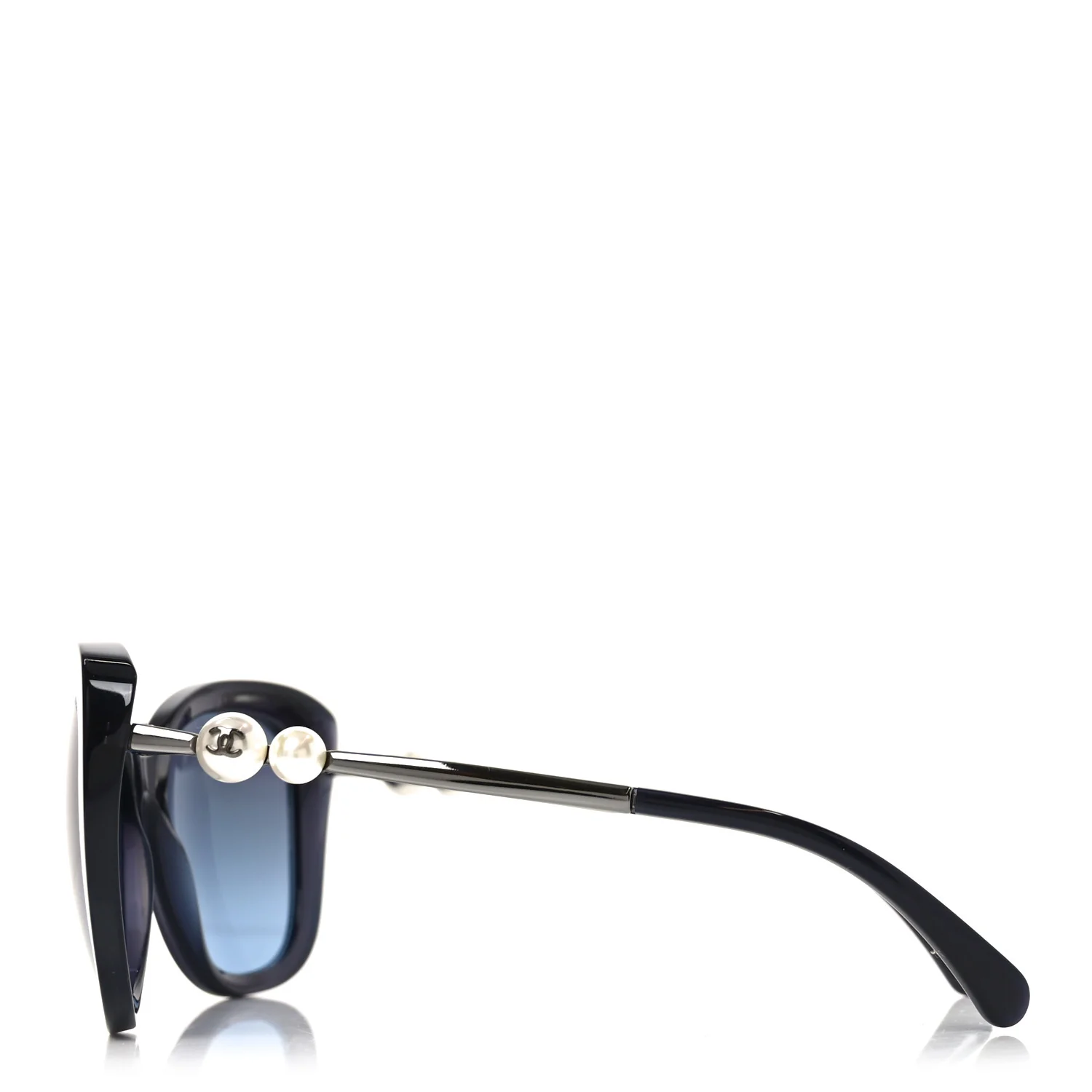 Acetate Butterfly Winter Pearl Sunglasses 5339-H Navy - Image 3
