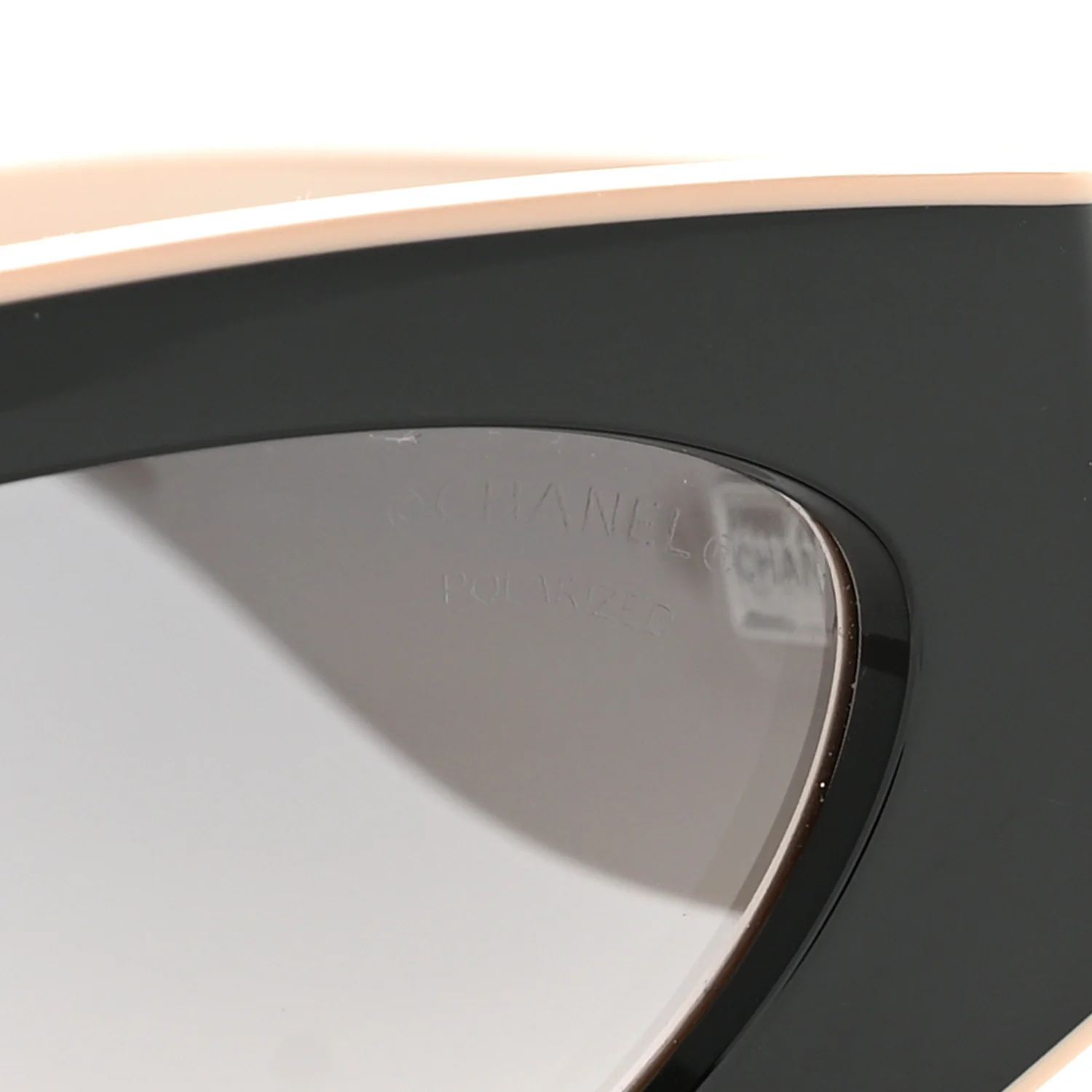 Acetate Cat Eye Sunglasses 6056 Black Beige - Image 7