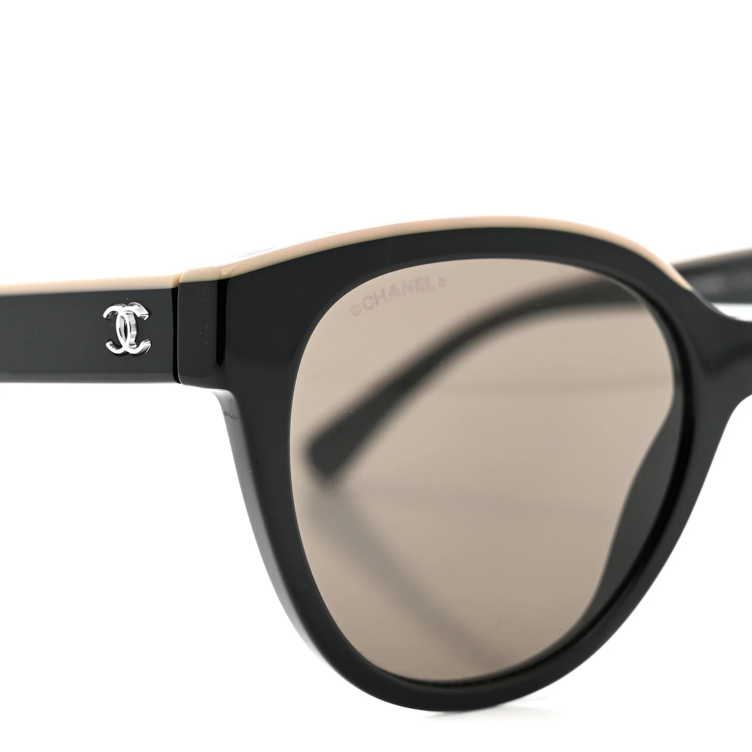 Acetate CC Butterfly Sunglasses 5414 Black Beige - Image 7